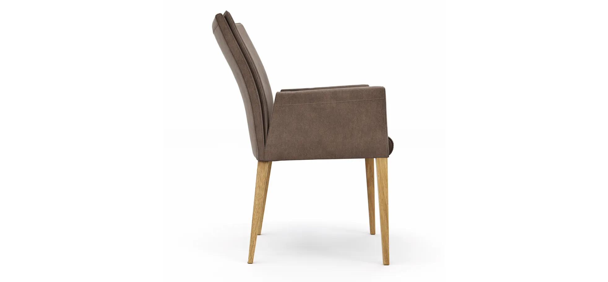 Armlehnstuhl Florea - Stoff, Dunkelbraun