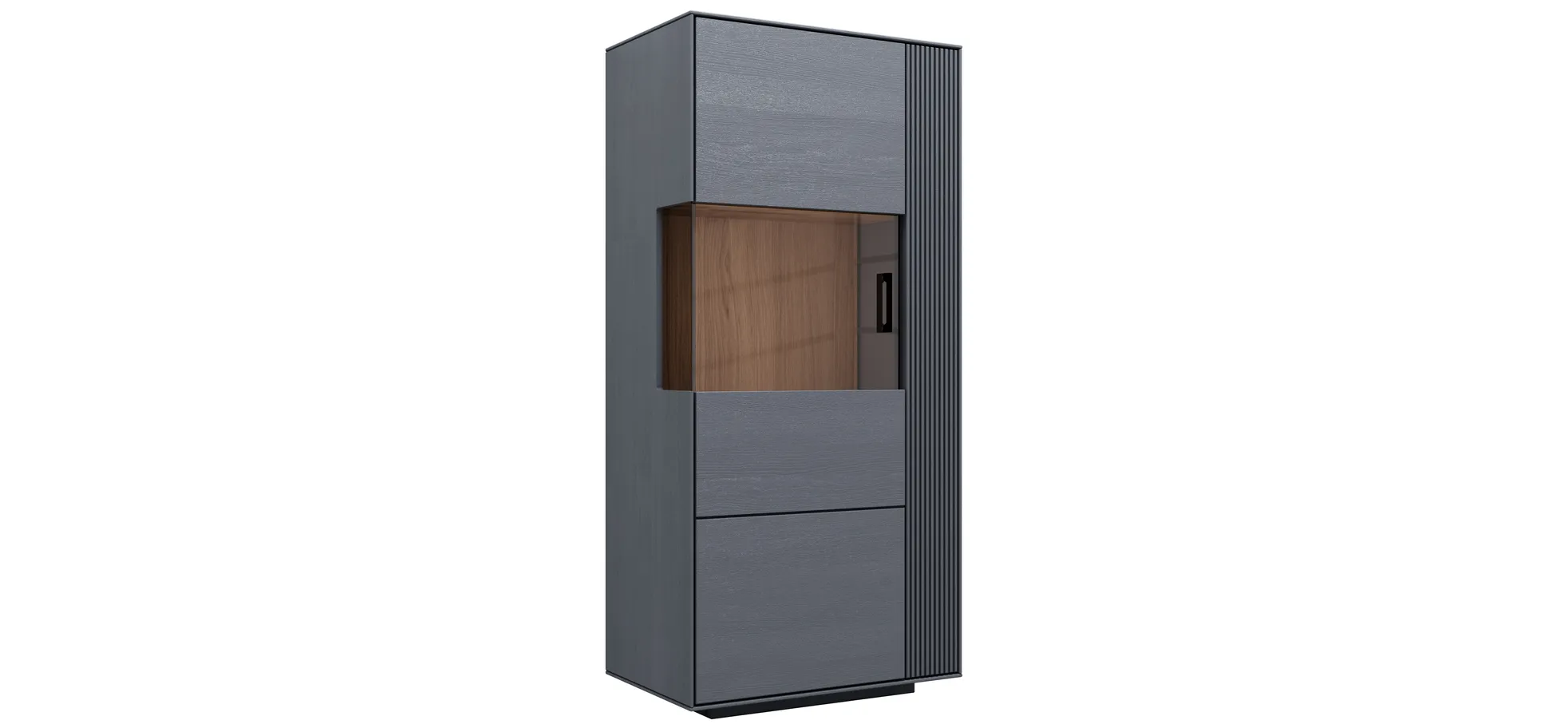 Vitrine Estana - Eiche massiv, Anthrazit 3027066