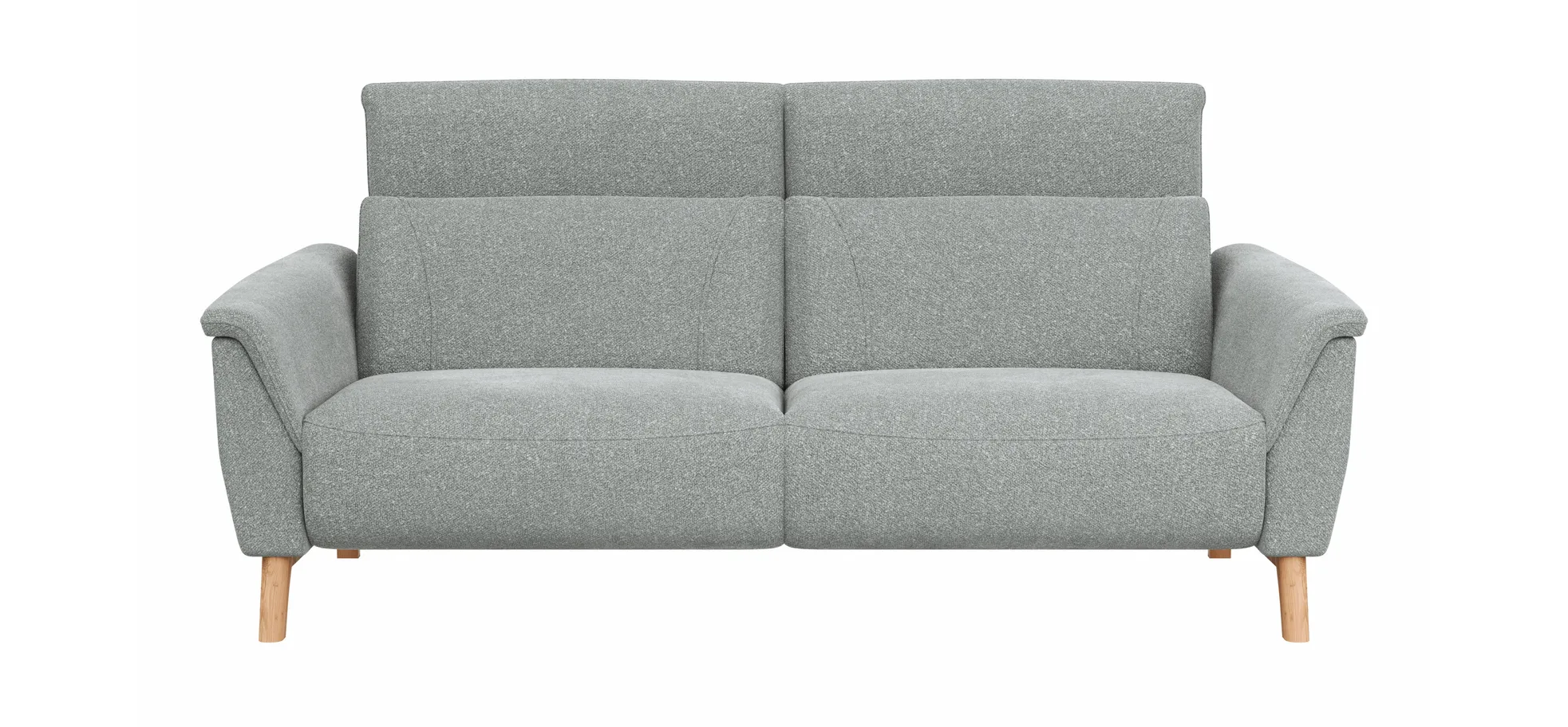 Sofa Nevin - 3-Sitzer inkl. Kopfpolsterverstellung, Stoff, Silbergrau 3028423