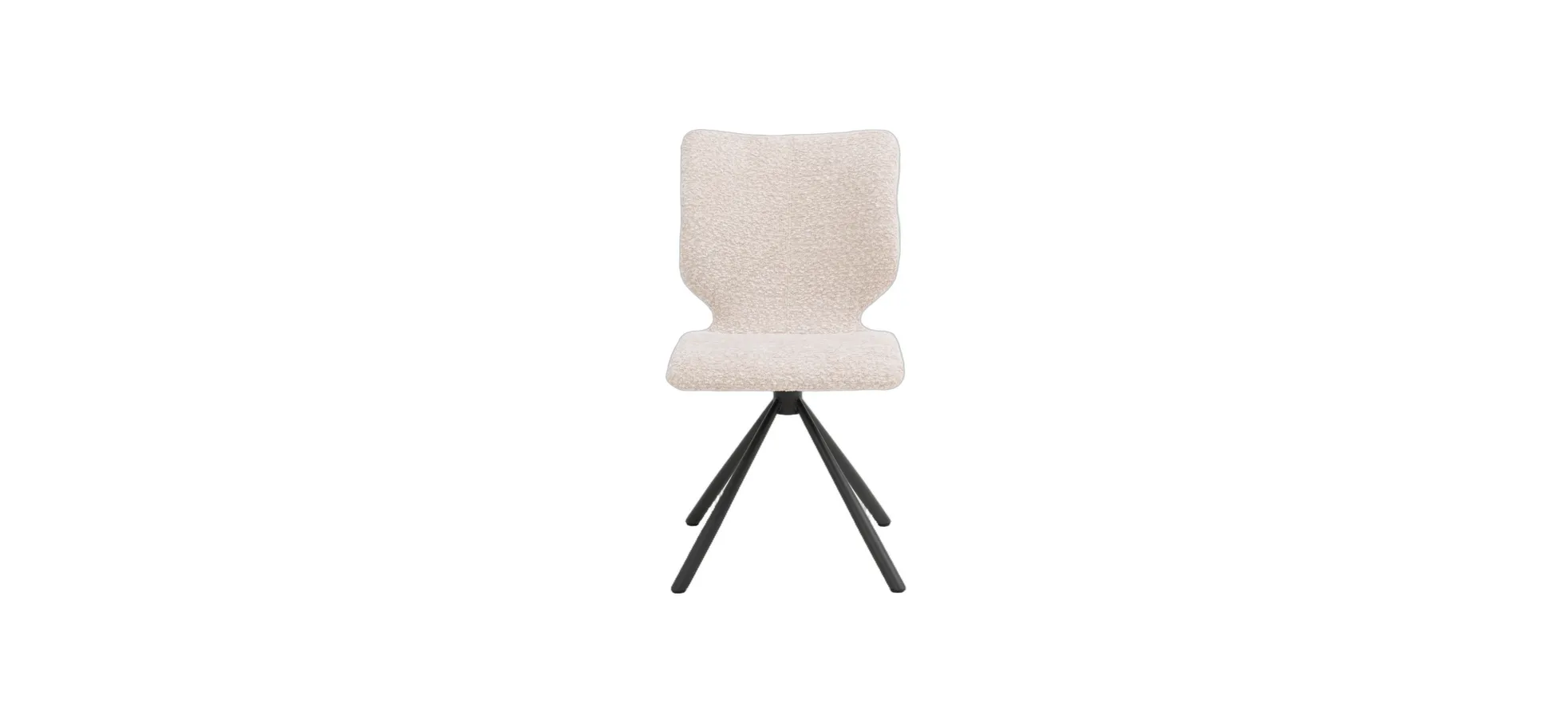 Stuhl Cupi - Stativ, Stoff, Ecru