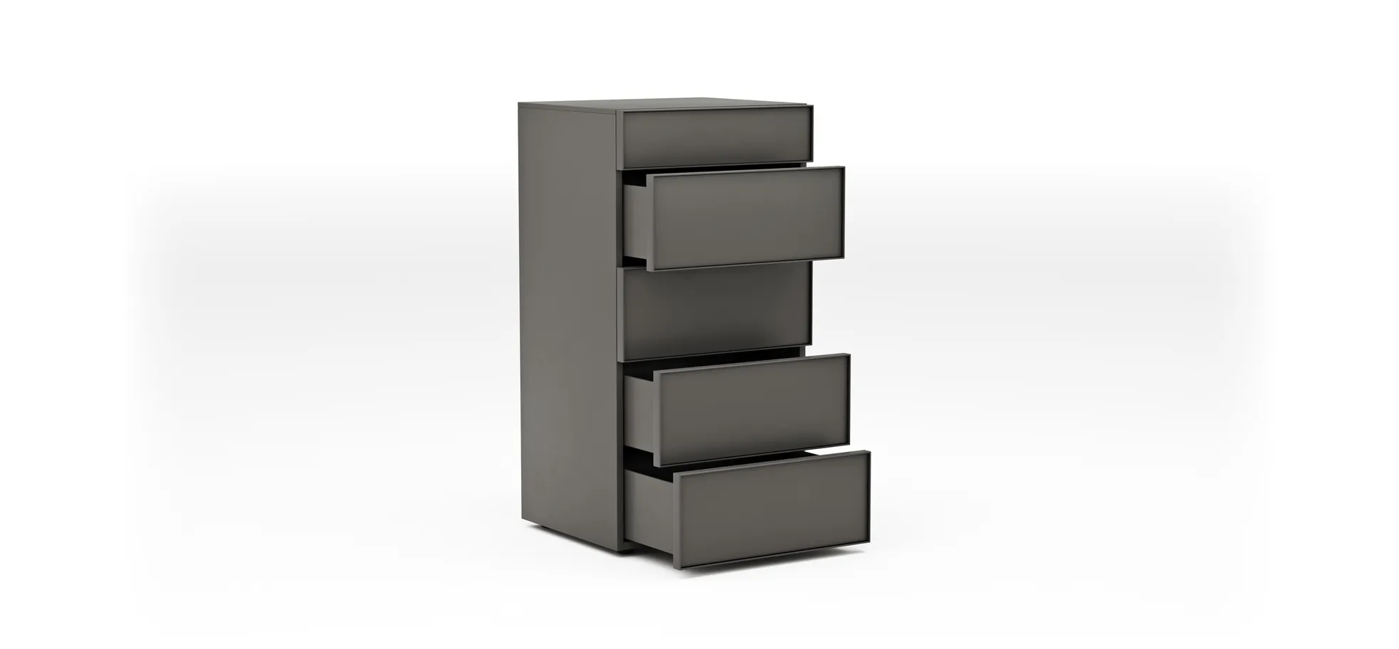 Kommode Loretto - BHT ca. 60x115x53 cm, Lack matt, Anthrazit