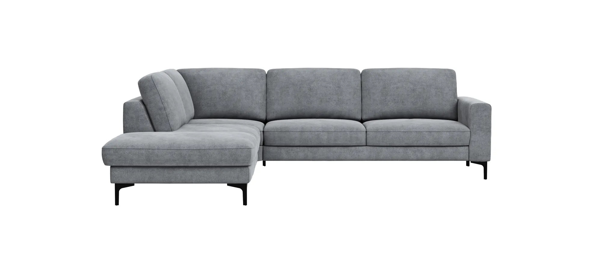 Ecksofa Oviedo - 2,5-Sitzer mit Ecke rechts, Stoff, Grau 102375