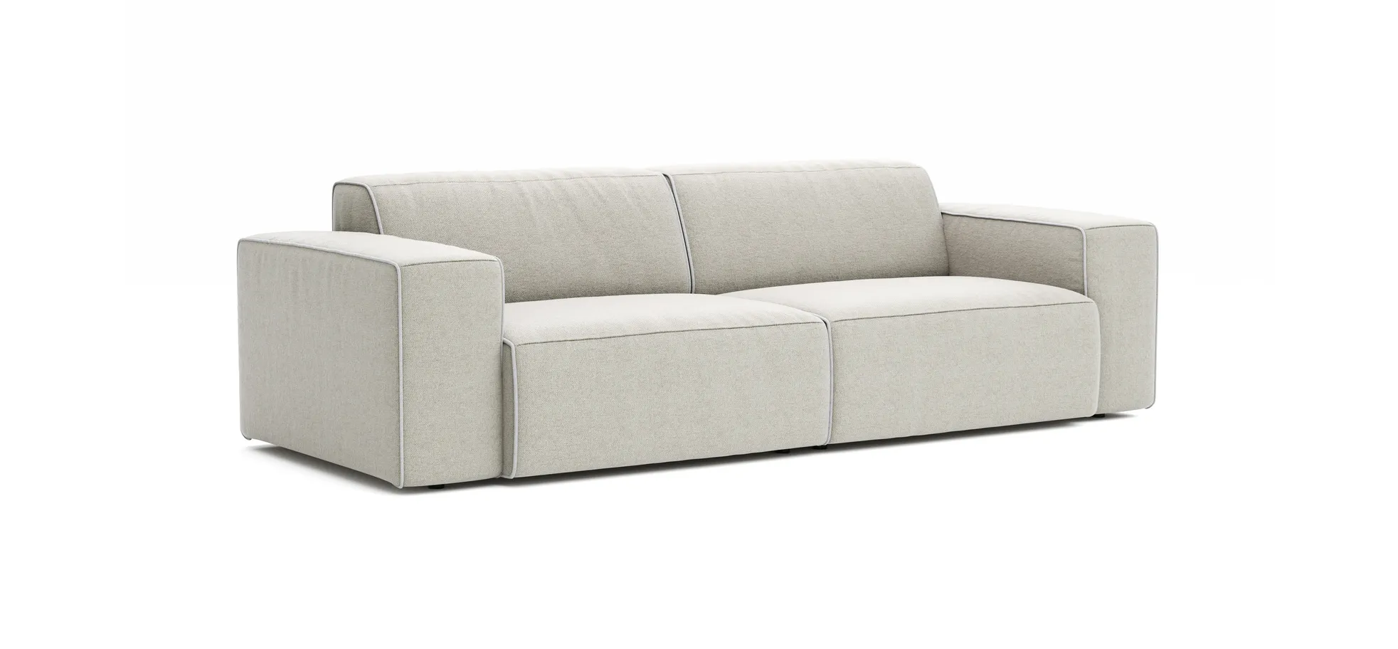 Sofa Elementos - 3-Sitzer, Stoff, Natur