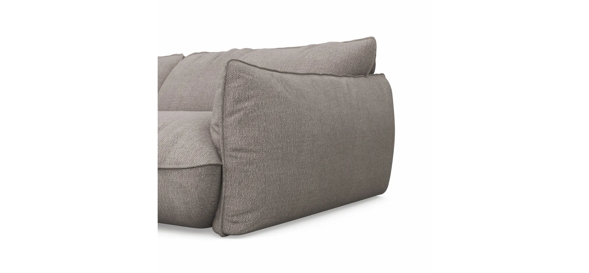 Ecksofa Fluffy - Longchair mit 2,5-Sitzer rechts inkl. Rückenlehne verstellbar, Stoff, Taupe