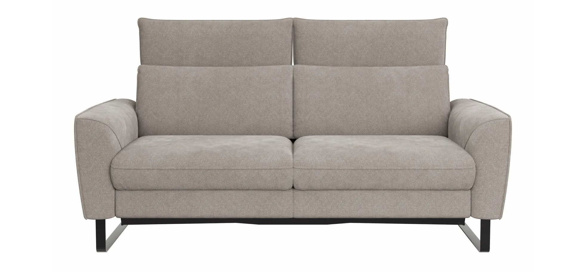 Sofa Avela - 2-Sitzer inkl. Sitzvorzug motorisch und Kopfteil verstellbar, Stoff, Bisquit 1291430748