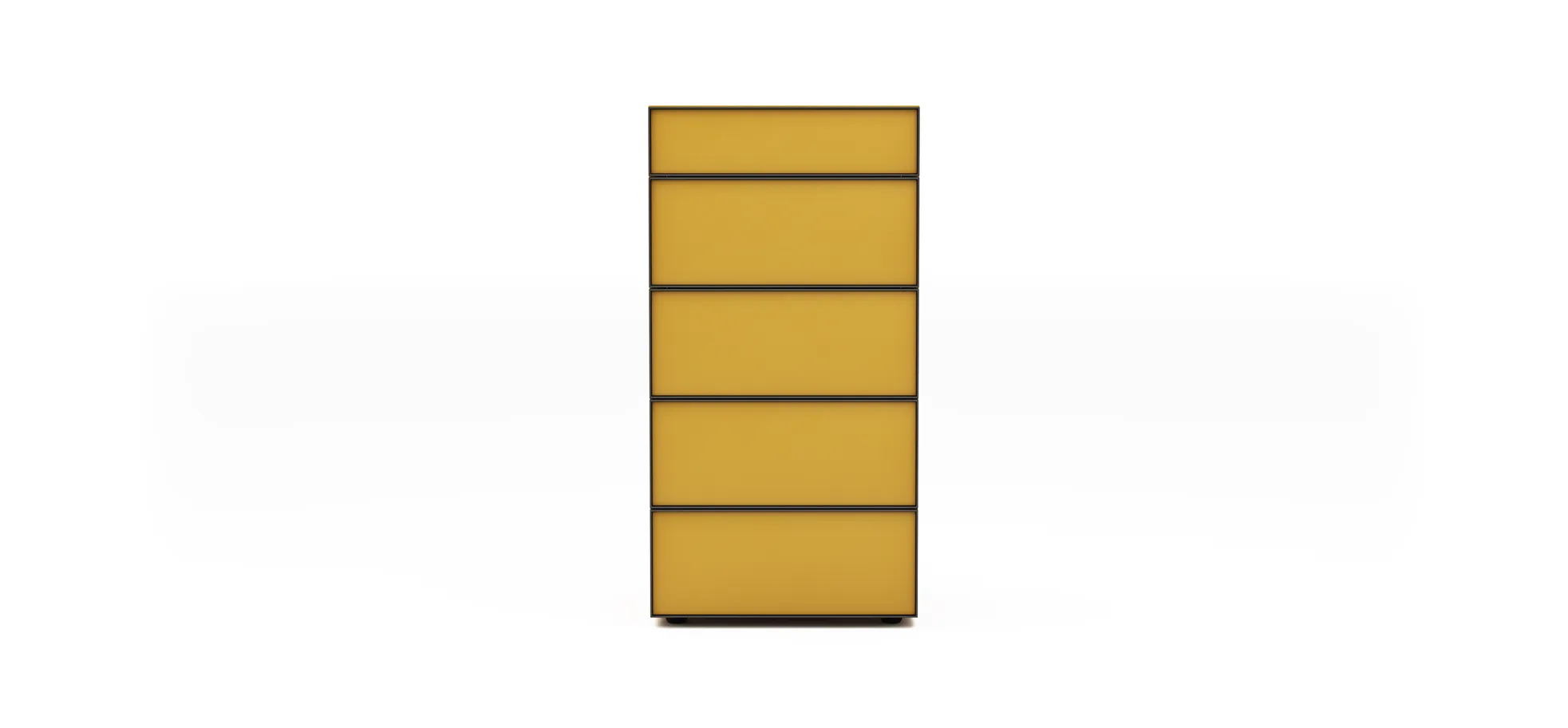 Kommode Loretto - BHT ca. 60x115x53 cm, Lack matt, Safrangelb