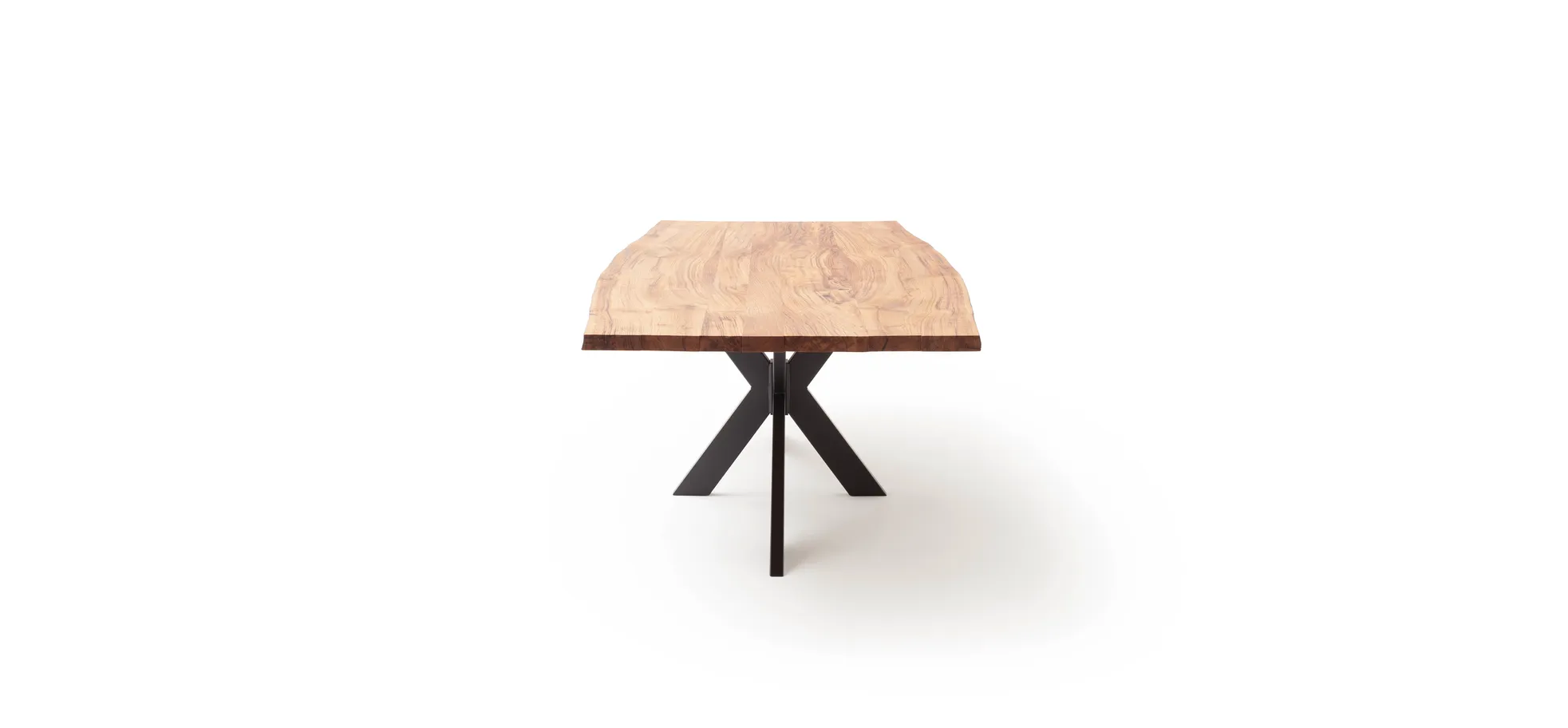 Esstisch Duna - LB ca. 260x100 cm, Wildeiche Massiv, Geölt, Sternengestell