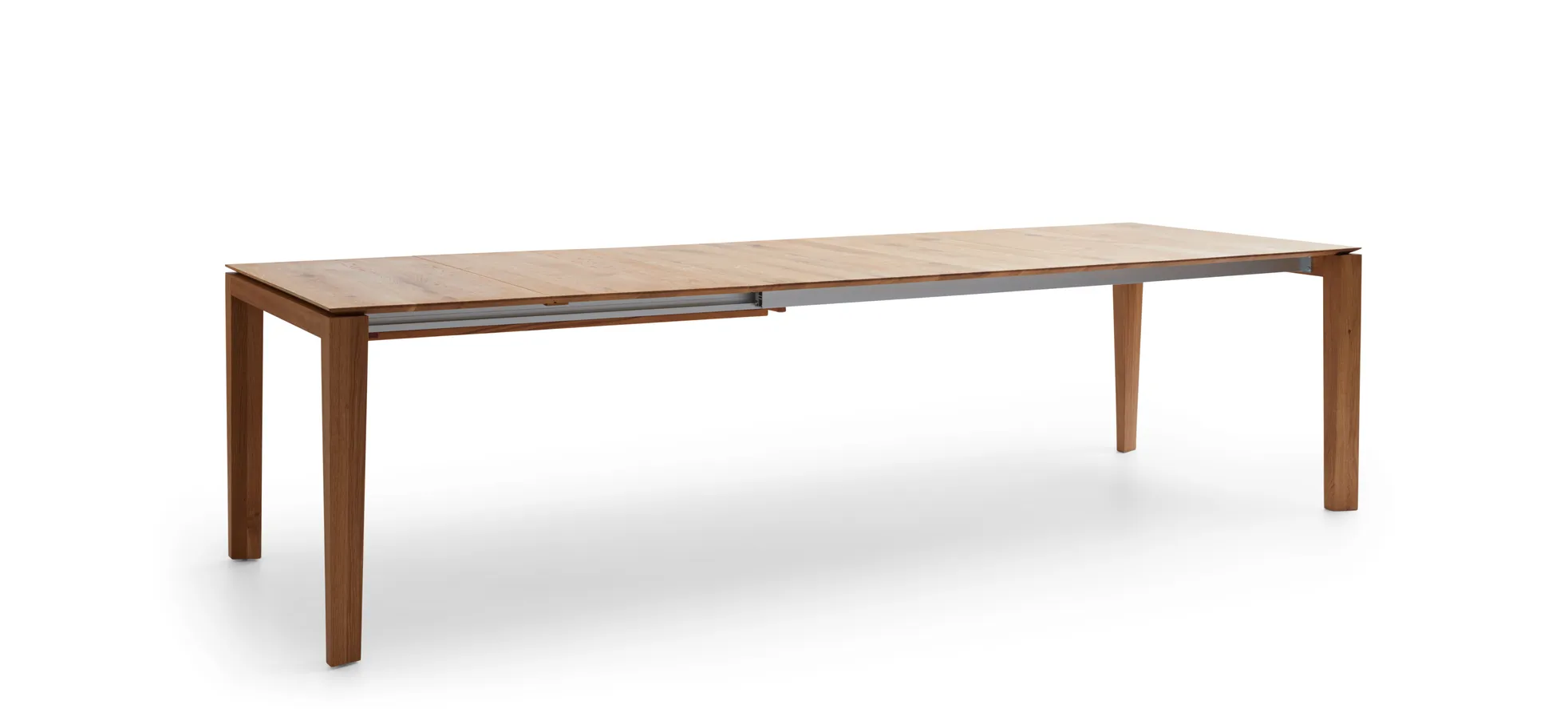 Esstisch 3400 - ausziehbar, LB ca. 200x100 cm, Asteiche massiv, Geölt, Gedrehter Fuss