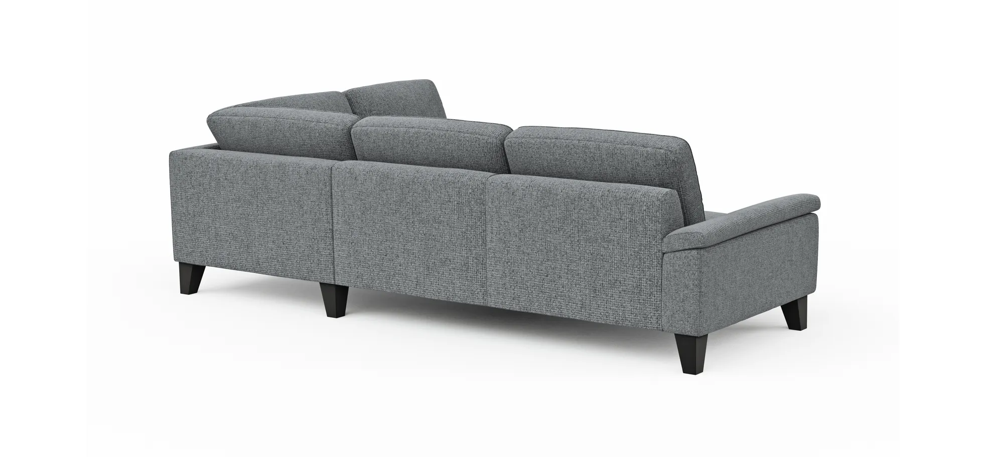 Ecksofa Oviedo - 2,5-Sitzer mit Ecke rechts inkl. Drehsitz, Stoff, Grau