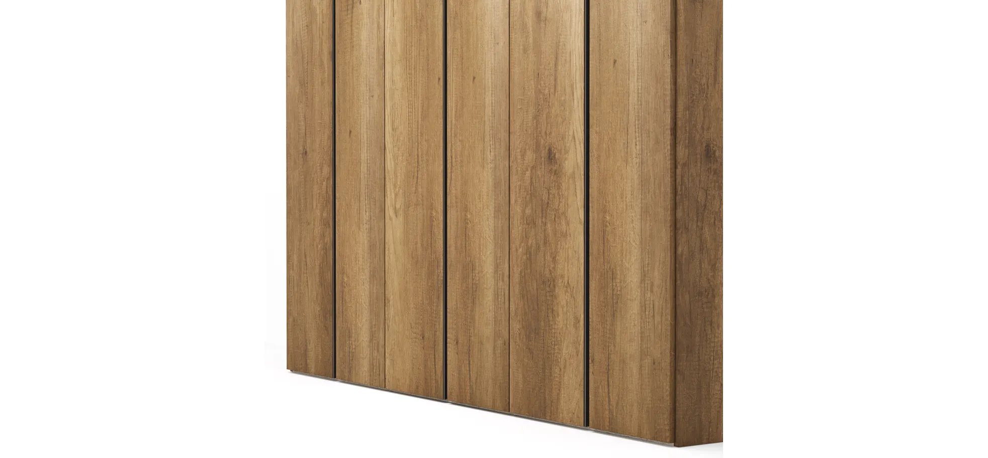 Drehtürenschrank Loretto - B ca. 280 cm, Melamin Astig hell