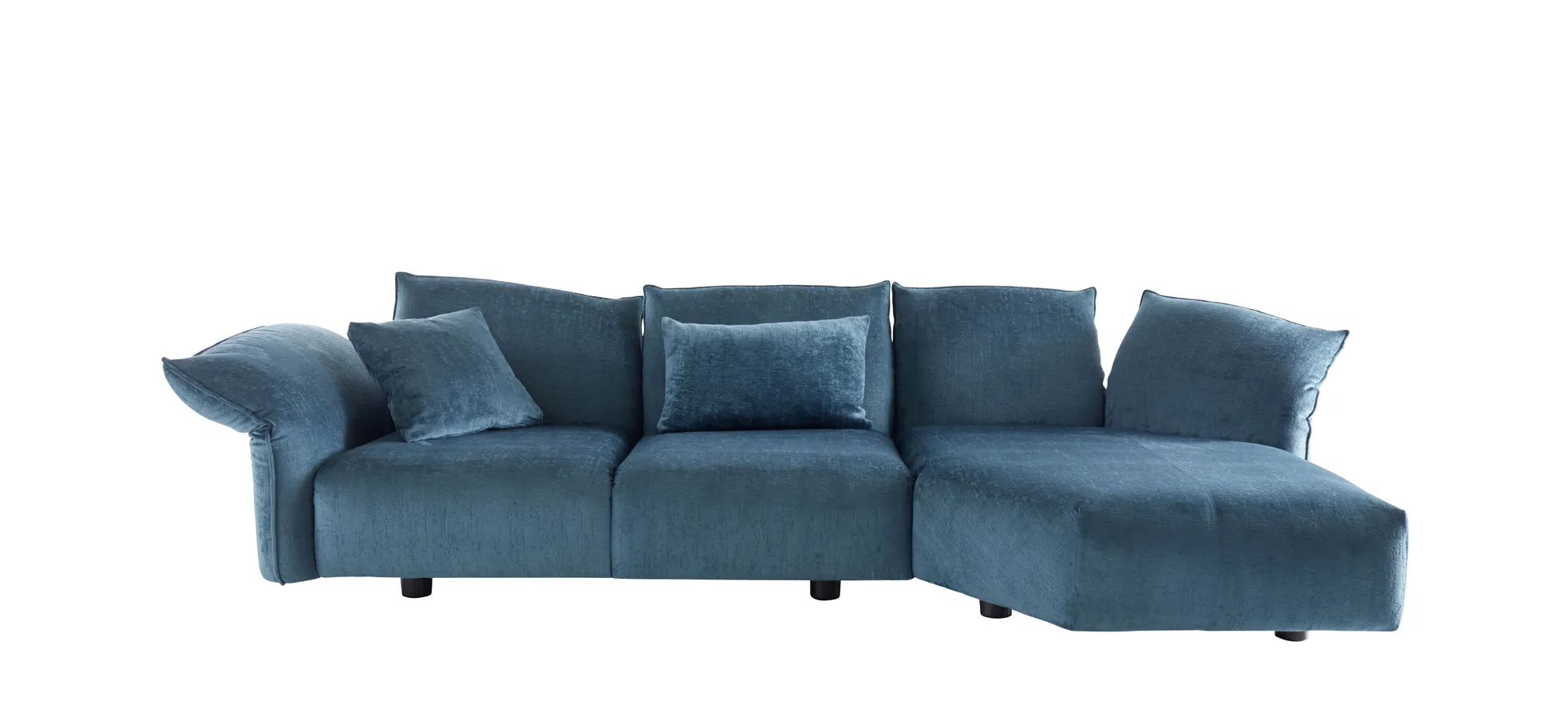 Ecksofa Motone - 2,5-Sitzer, Trapezsofa rechts, Stoff Türkis 9150966