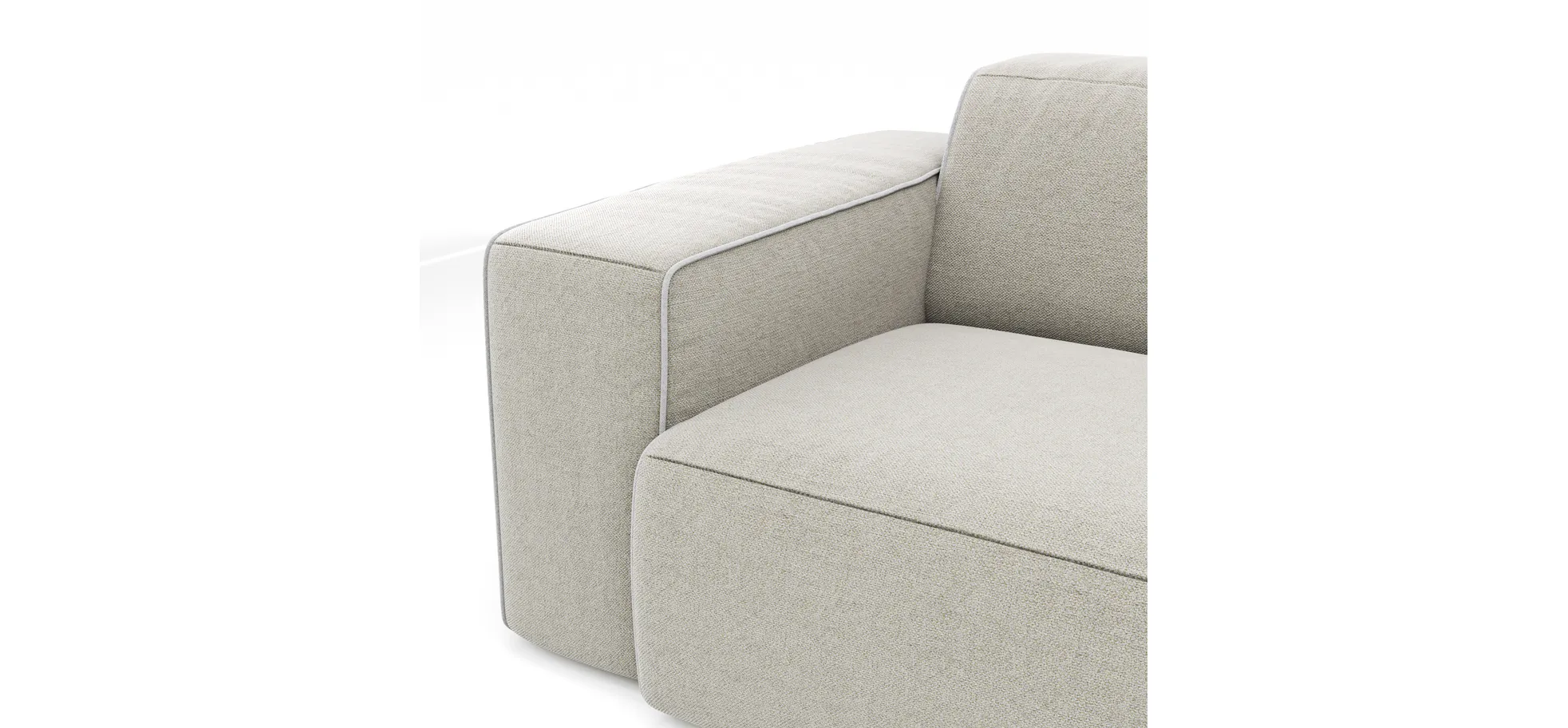 Sofa Elementos - 3-Sitzer, Stoff, Natur