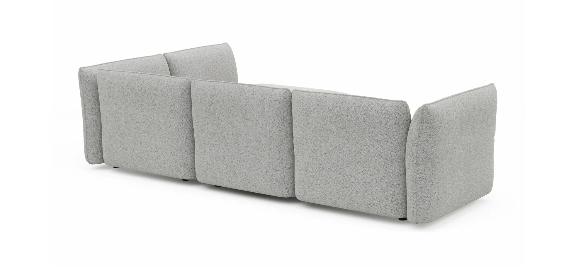 Ecksofa Motone - 2,5-Sitzer mit Ecke rechts, Stoff, Hellgrau