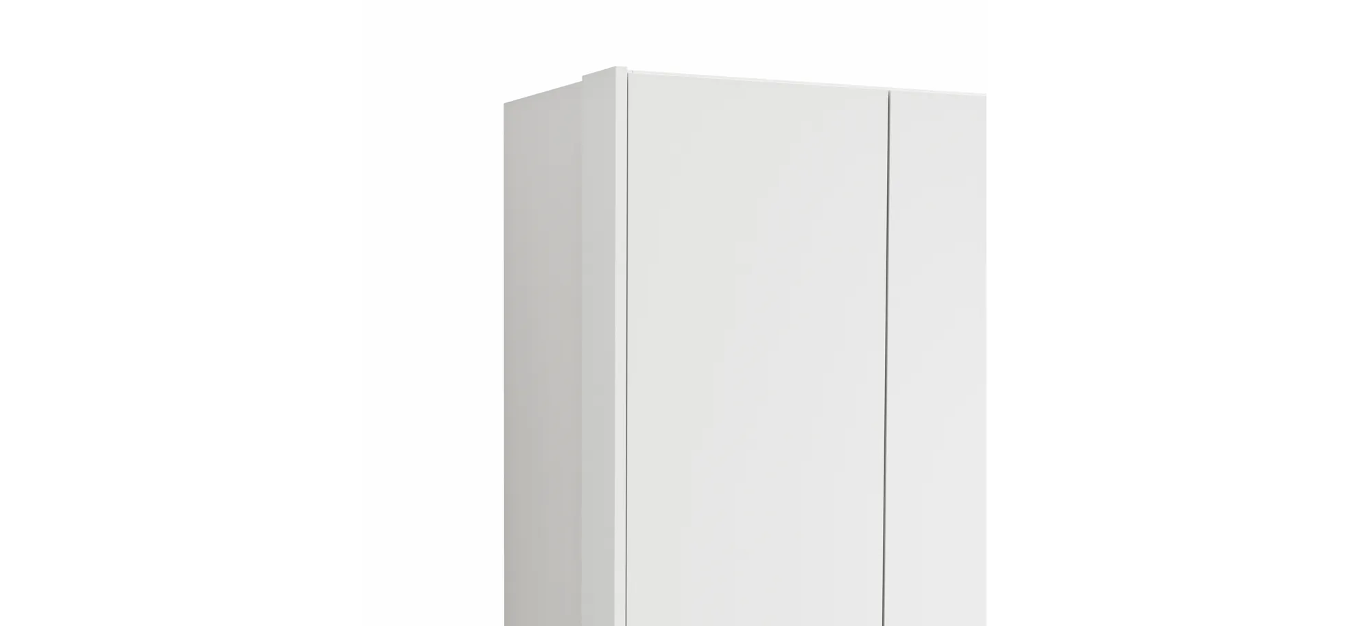Drehtürenschrank Viana - B ca. 204 cm, Lack, Weiß, Riffholz, Wildeiche