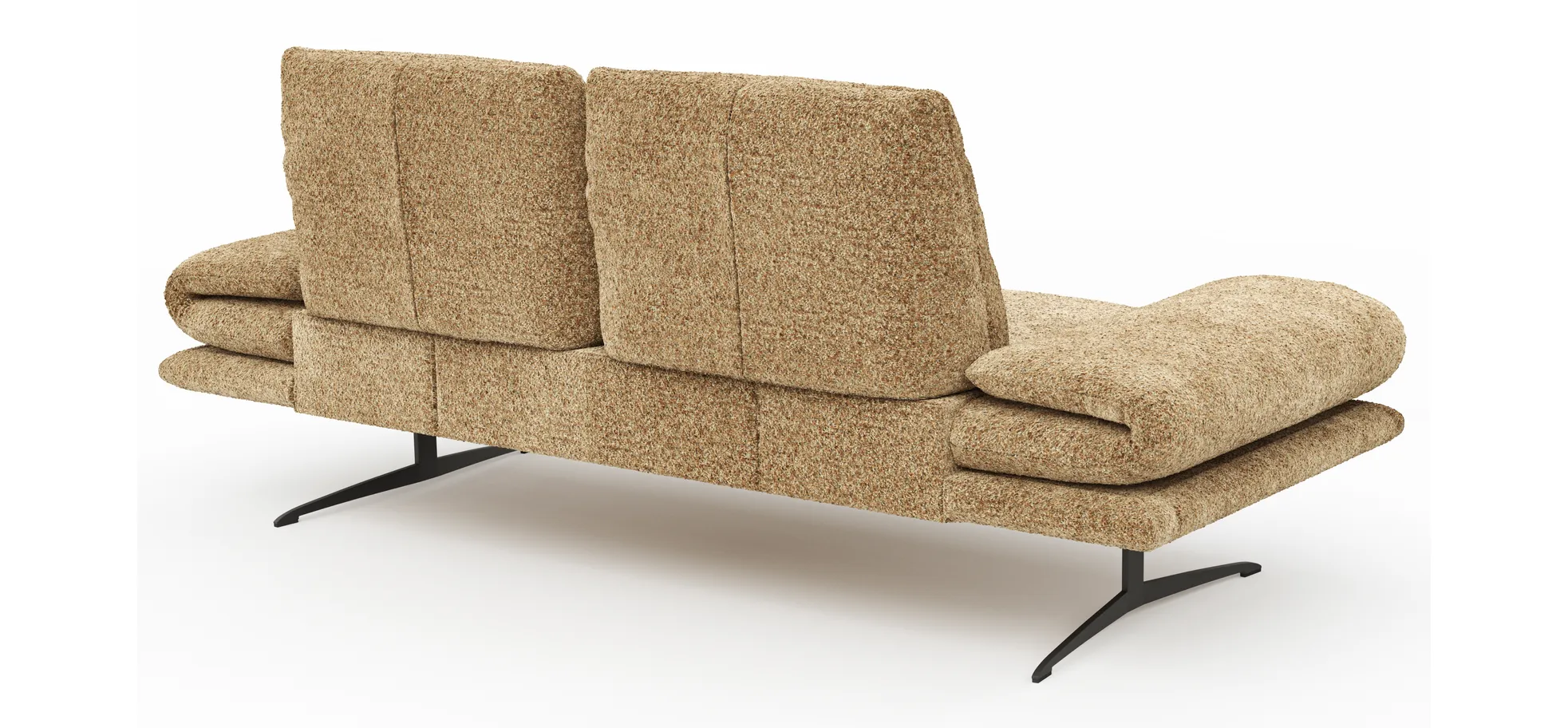 Sofa Lucero 2.0 - 2,5-Sitzer inkl. Rückenlehne verstellbar, Stoff, Cognac