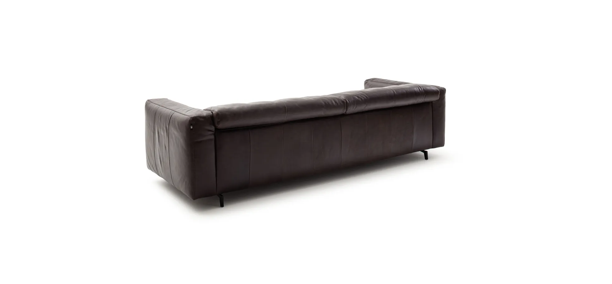 Sofa Arrezo - Leder, Tabakbraun, Rücken verstellbar