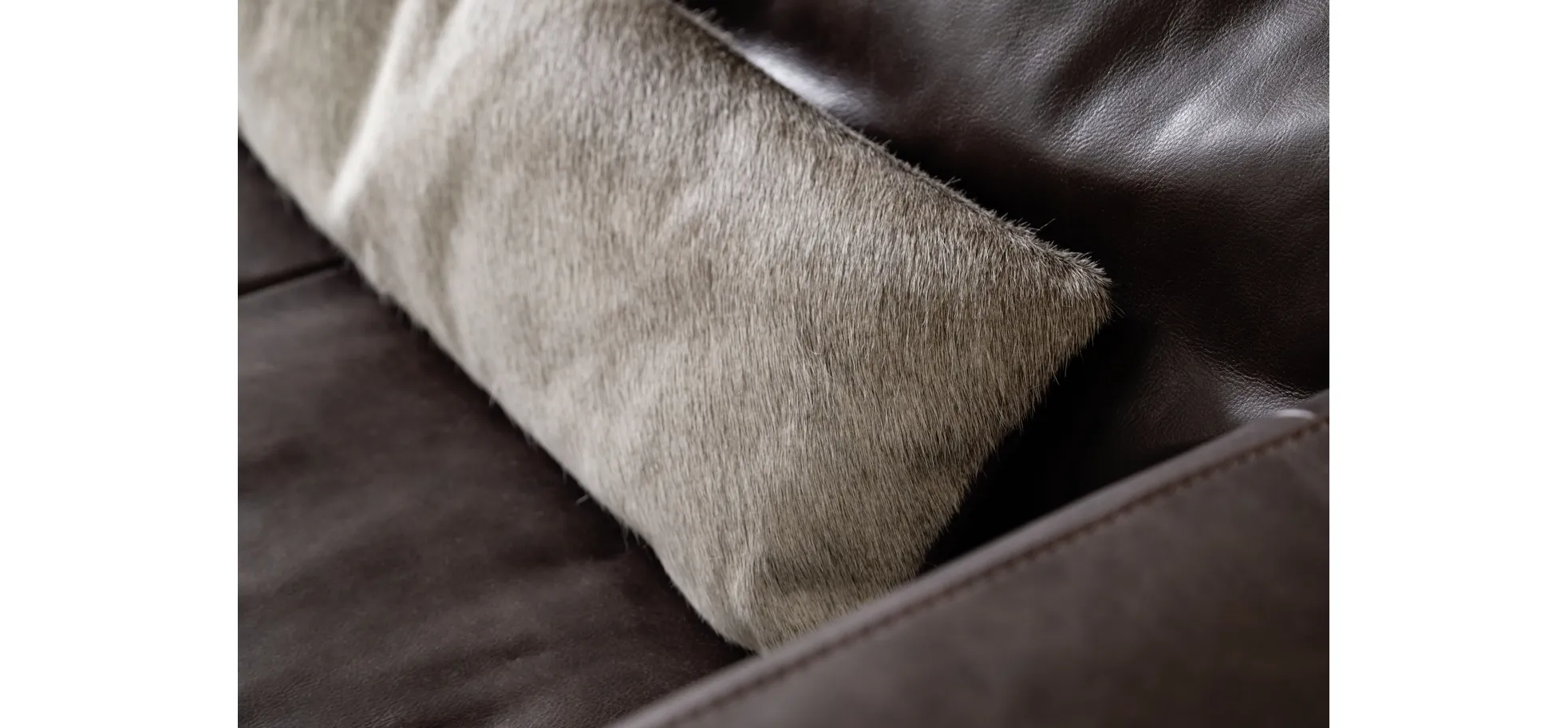 Sofa Arrezo - Leder, Tabakbraun, Rücken verstellbar