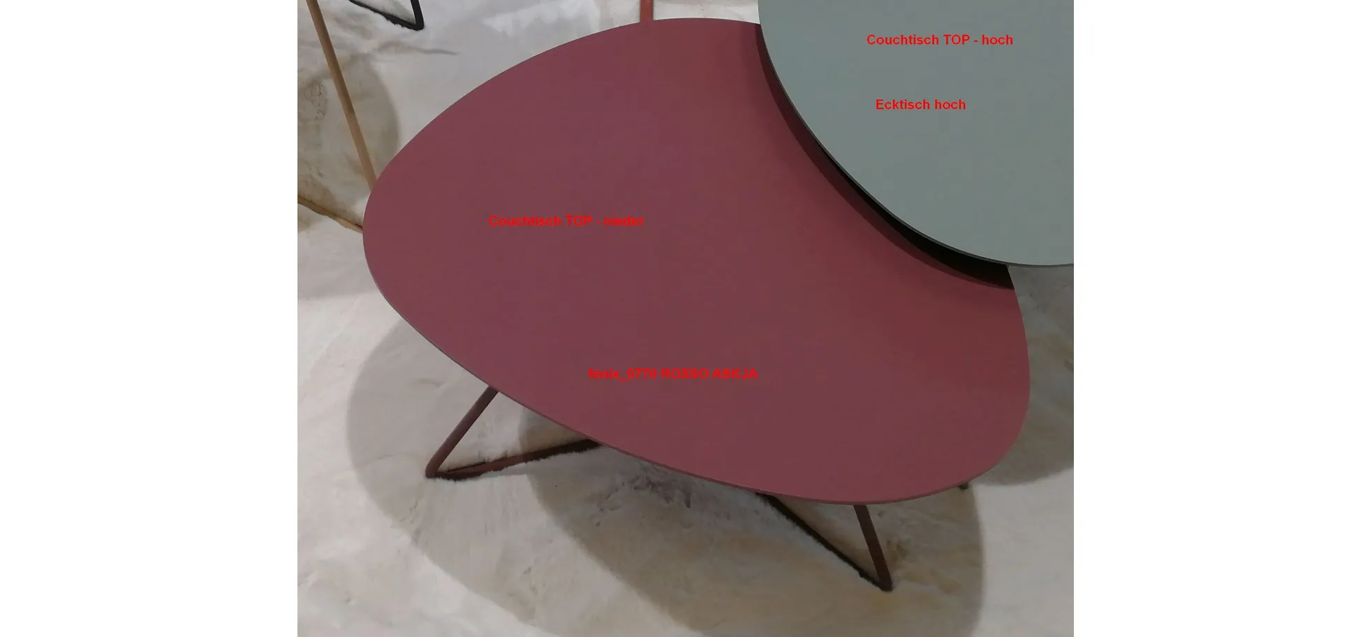 Couchtisch Fano - LBH ca. 67x60x38 cm, Fenix, Bordeaux 147386