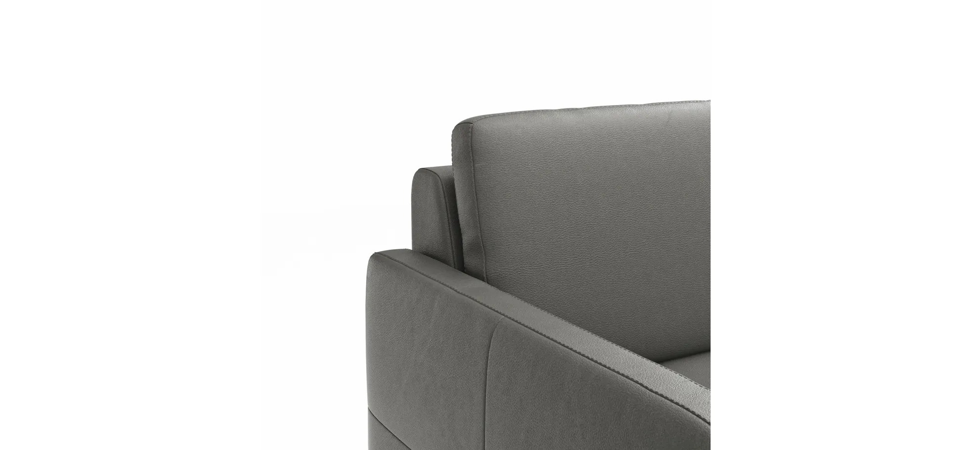 Sofa Arima - 2,5-Sitzer, Leder, Anthrazit