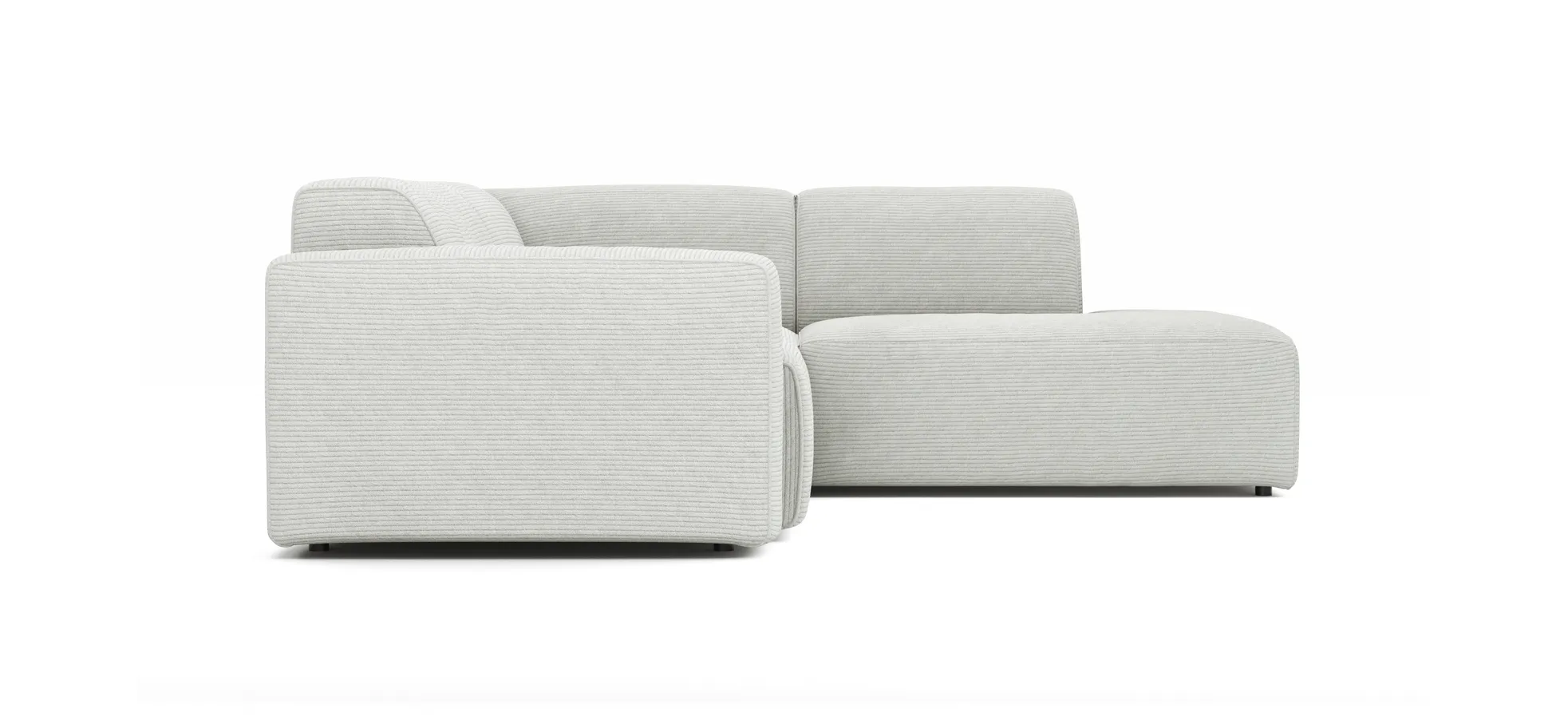 Ecksofa Elementos - 1,5-Sitzer links mit Ecke rechts, Stoff, Weiß