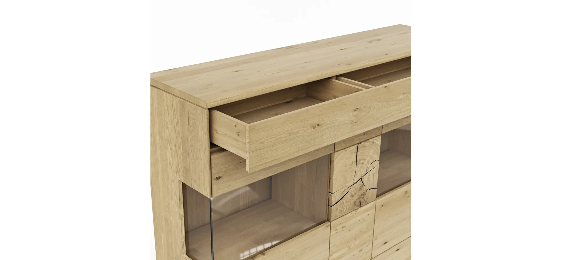 Highboard Amora - Wildeiche massiv bianco