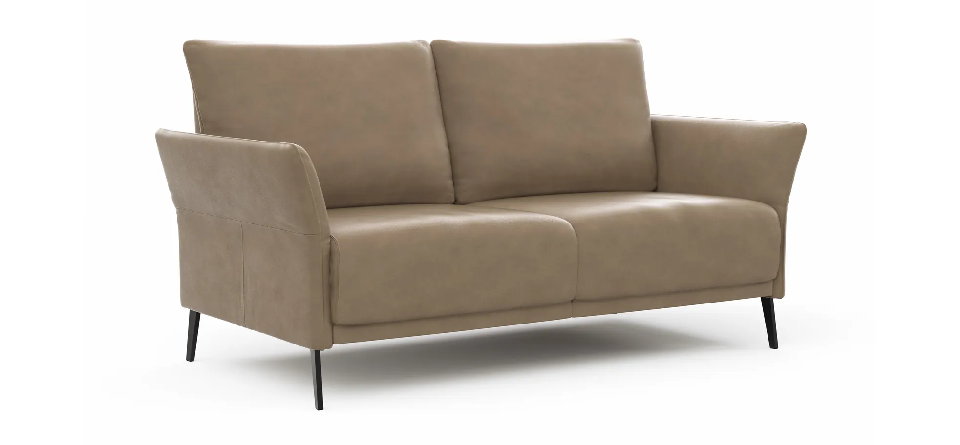 Sofa Rosario - 2-Sitzer, Leder, Rauchbraun