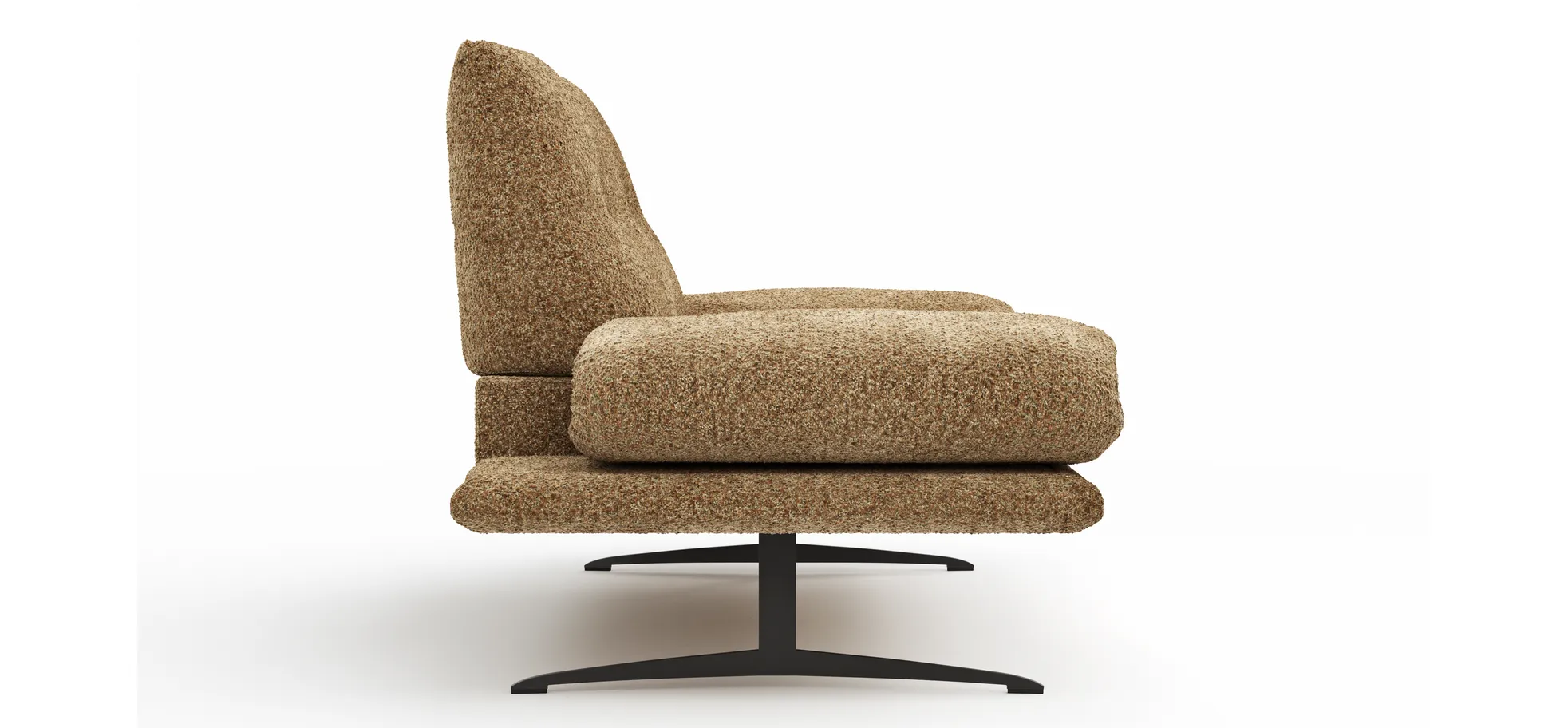 Sofa Lucero 2.0 - 2-Sitzer inkl. Drehsitz, Rollout-Armlehne und Sitztiefe verstellbar, Stoff, Cognac