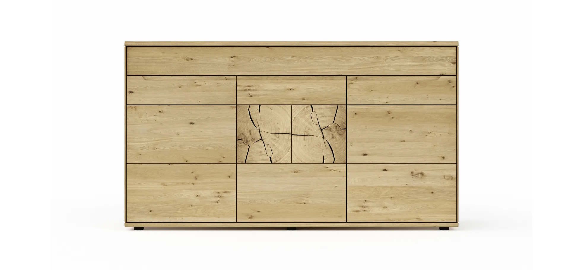 Sideboard Amora - Wildeiche massiv bianco
