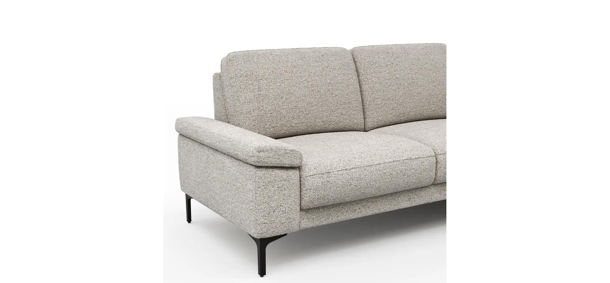Ecksofa Matero - 2-Sitzer mit Ecke rechts, Stoff, Hellgrau