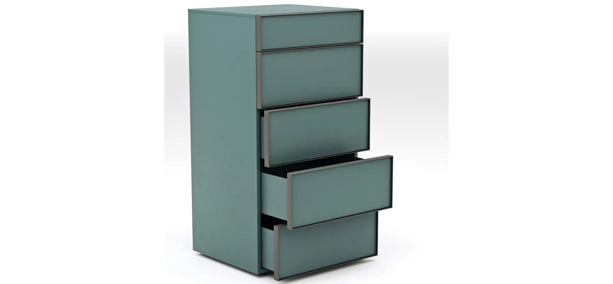 Kommode Loretto - BHT ca. 60x115x53 cm, Lack matt, Salbeigrün