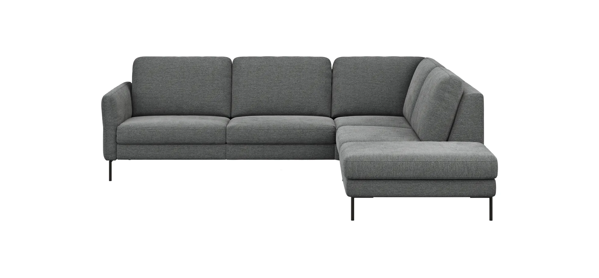 Ecksofa Enna - 3-Sitzer, Ecke rechts, Sitzvorzug (motorisch), Stoff, Anthrazit 109152