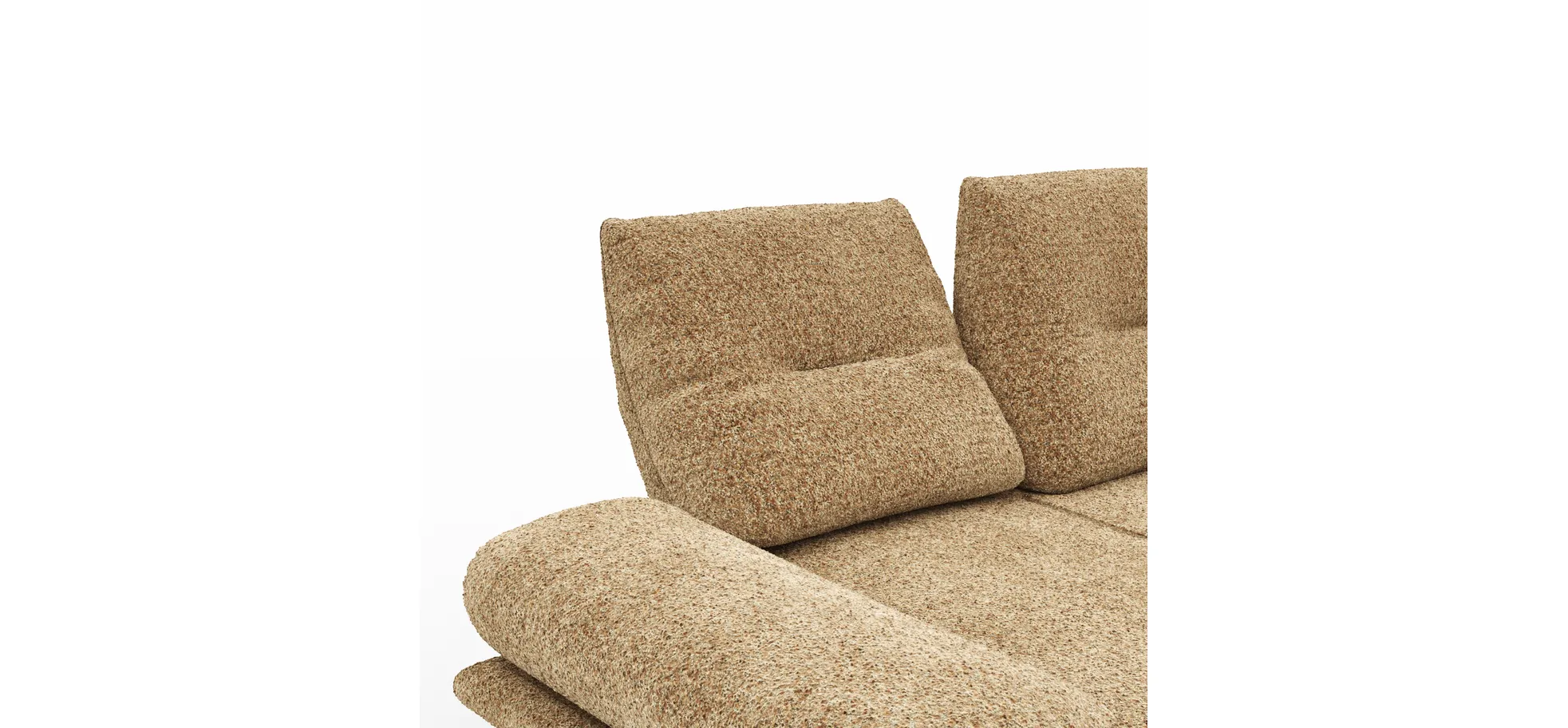 Sofa Lucero 2.0 - 2-Sitzer klein inkl. Rückenlehne, Stoff, Cognac