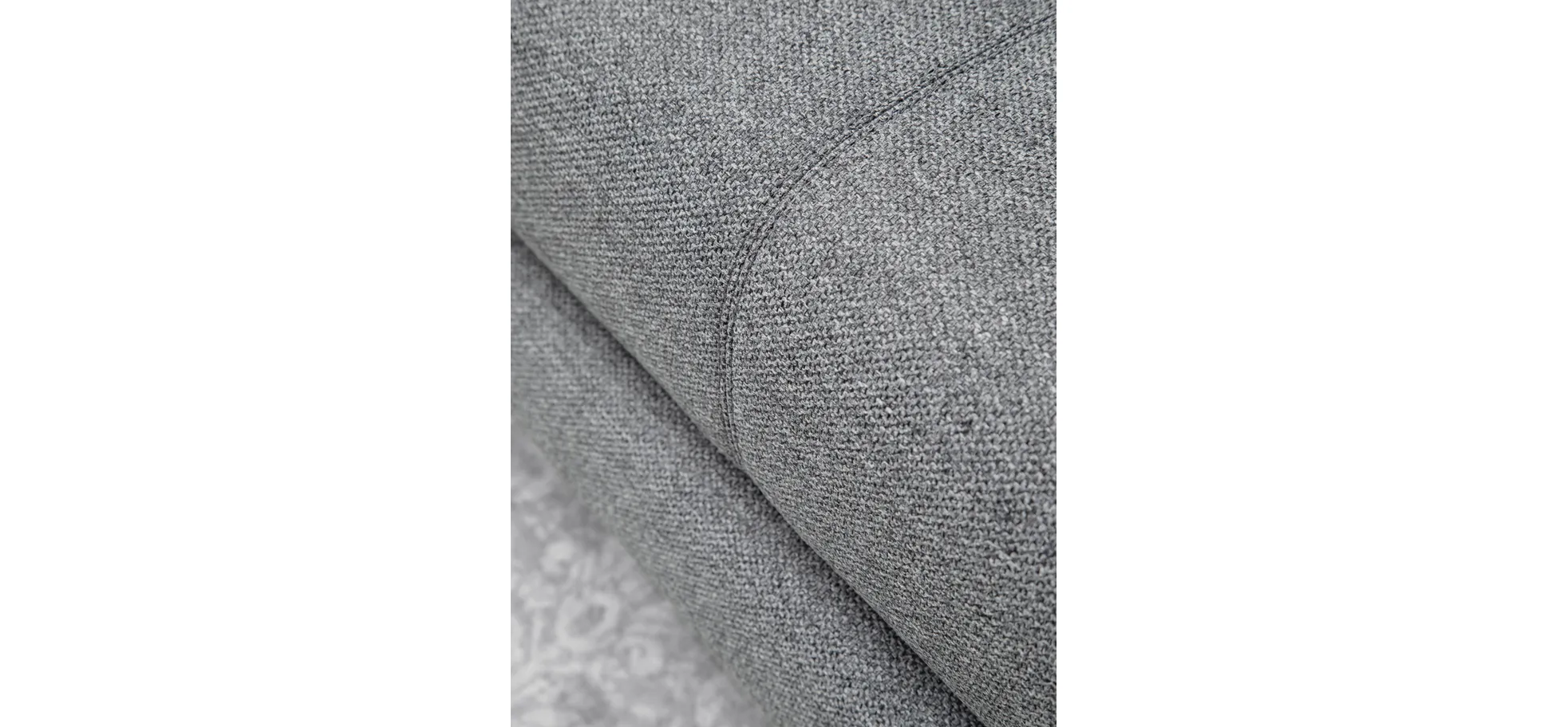 Ecksofa Cuneo Klassik - Longchair links, 2-Sitzer, Stoff, Hellgrau