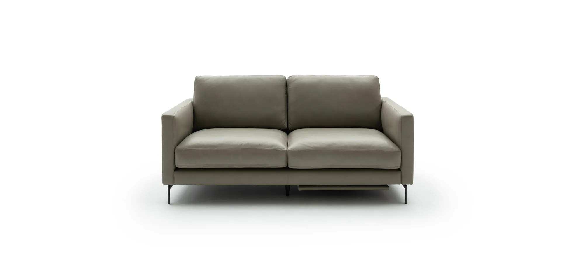 Sofa Cuneo - 2-Sitzer, Leder, Graubraun, Relaxfunktion, motorisch 117662