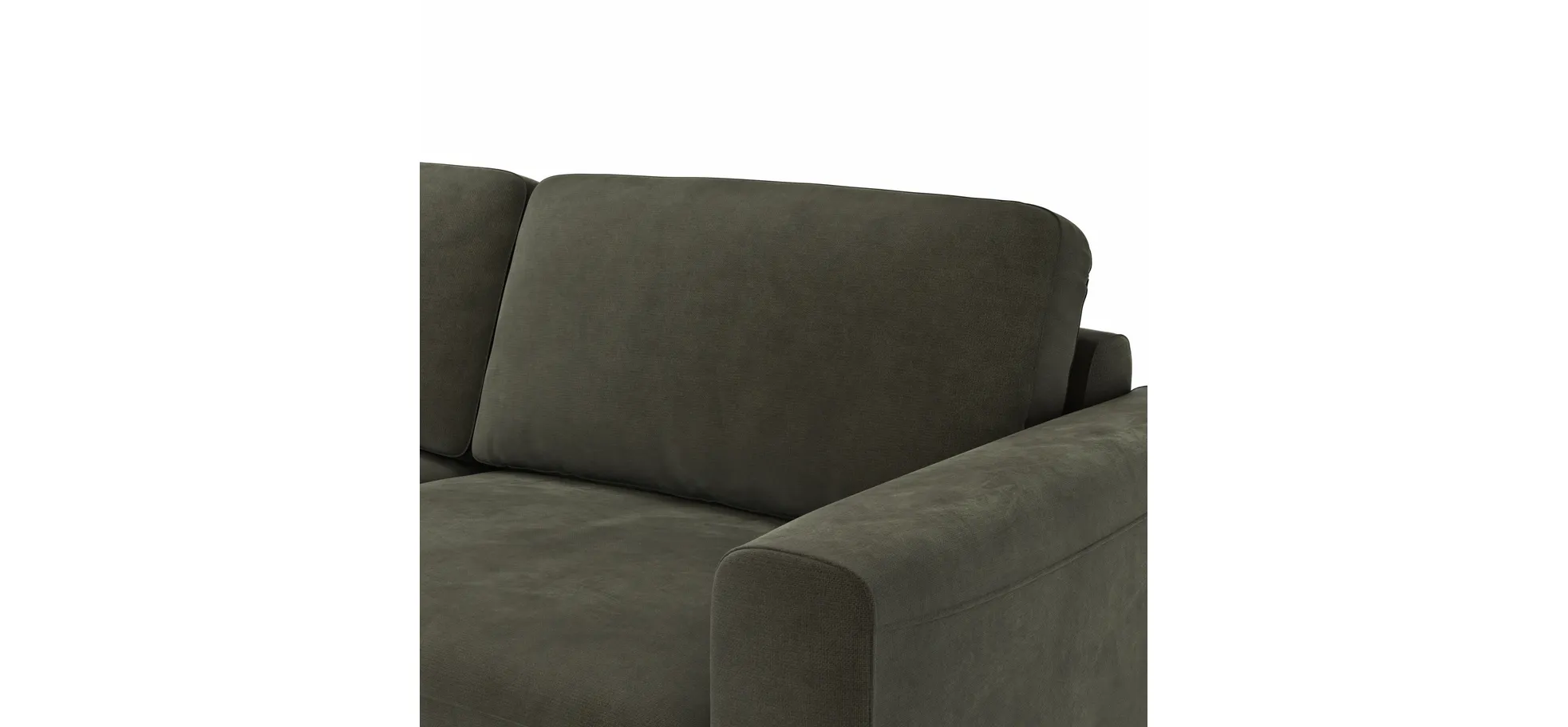 Ecksofa Oviedo - Longchair links mit 1,5-Sitzer, Stoff, Braungrün