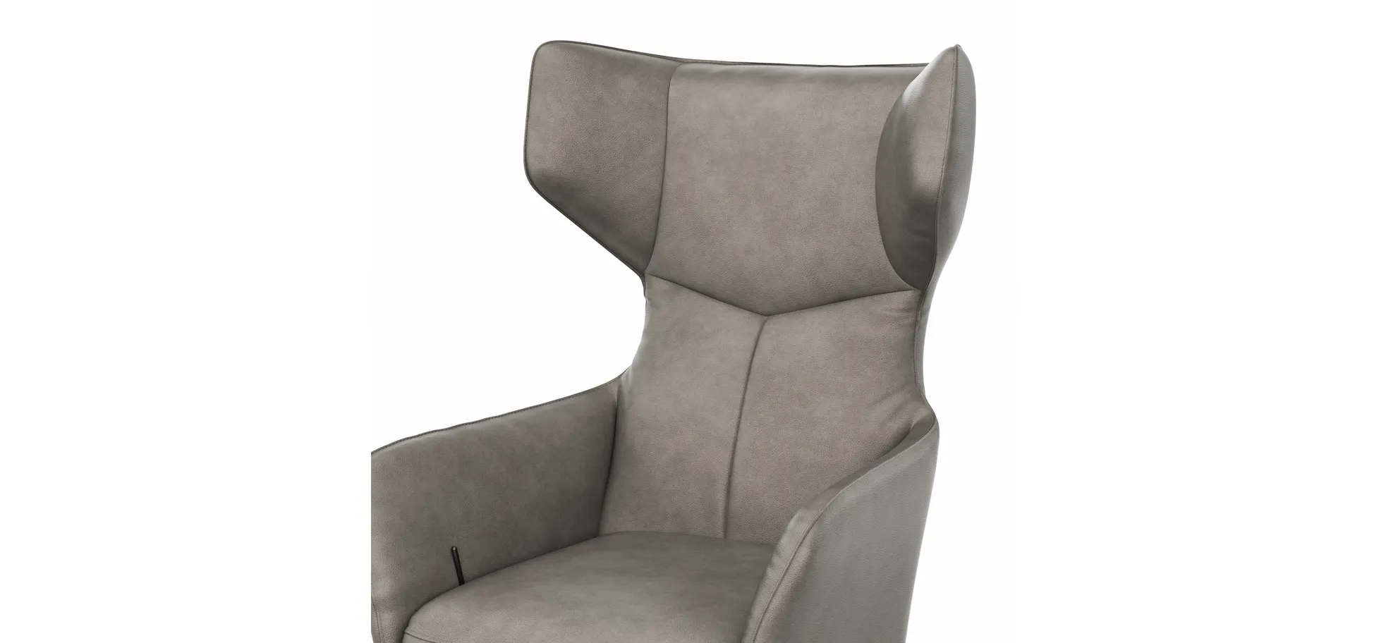 Sessel Noto Relax II - Rückenlehne verstellbar, Leder, Eisengrau