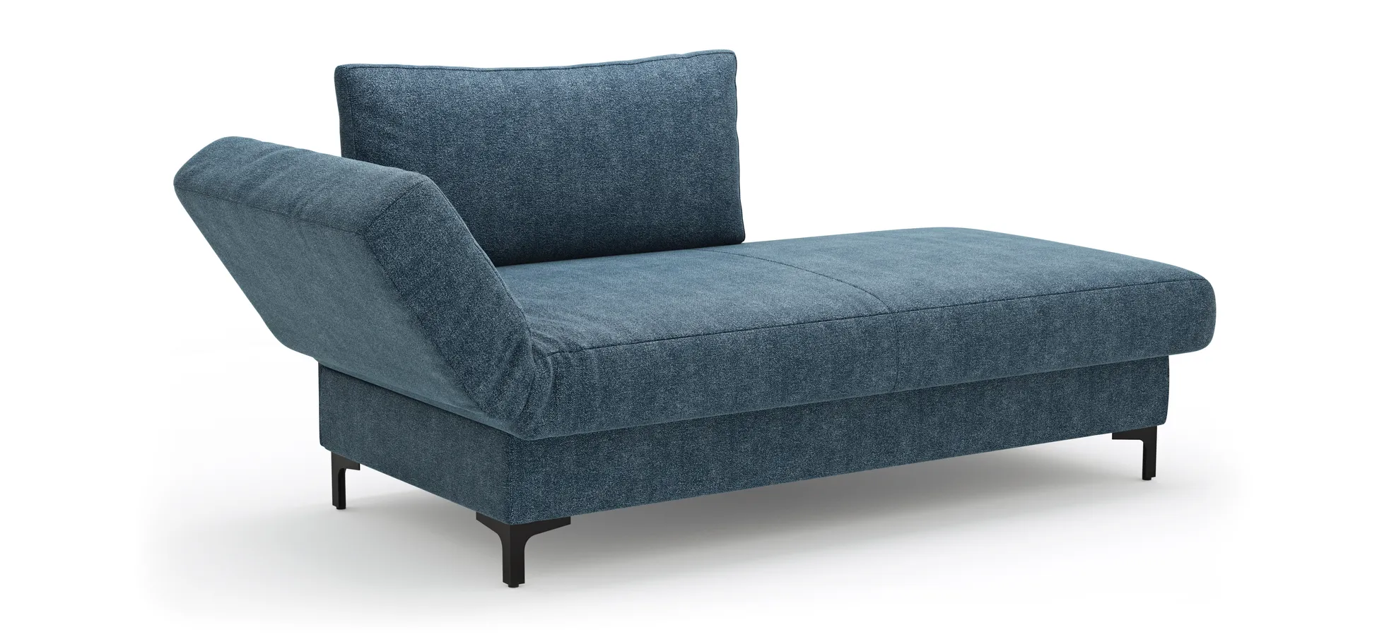 Schlafsofa Verano - Ausrichtung links inkl. Schlaffunktion und Bettkasten, Stoff, Petrol