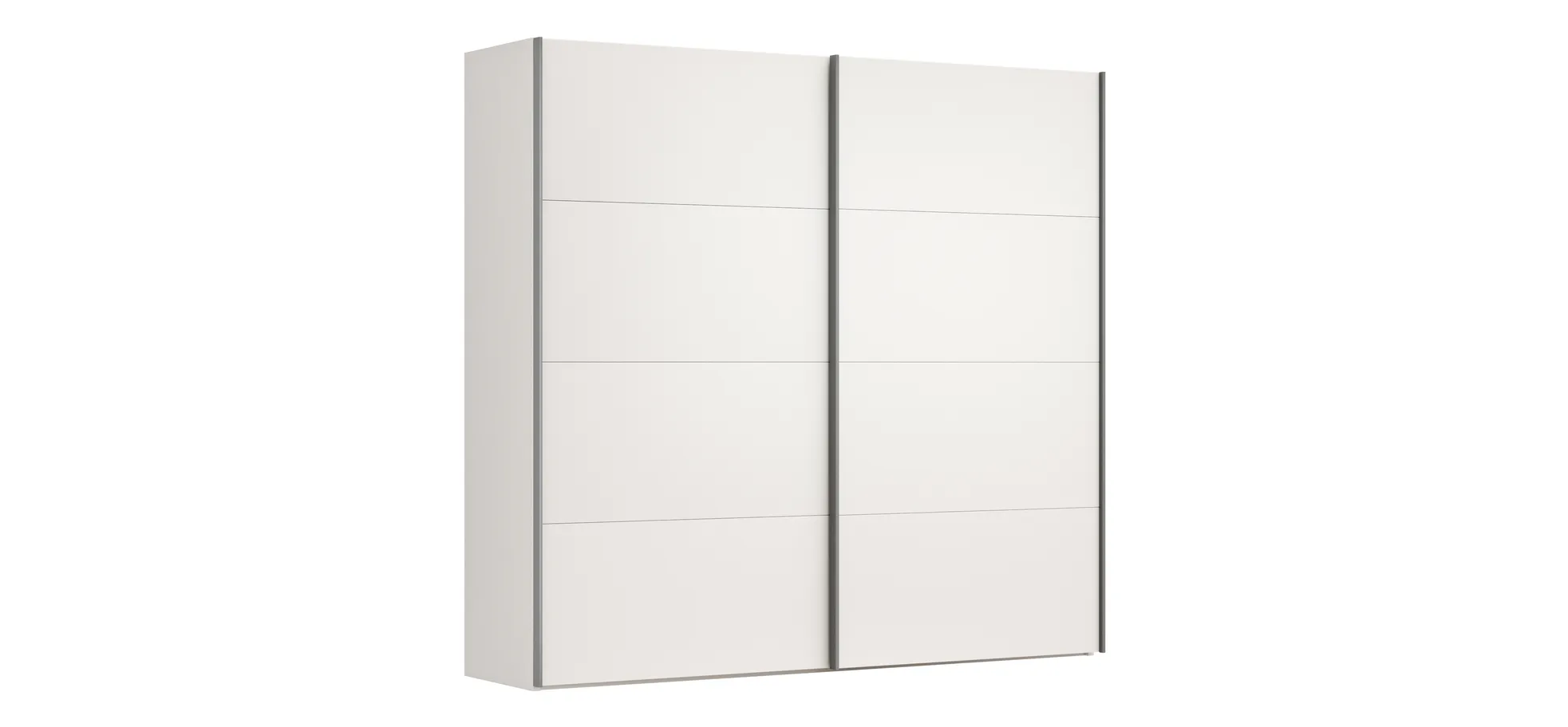 Schwebetürenschrank Viana - B ca. 241 cm, Lack, Weiß 120124