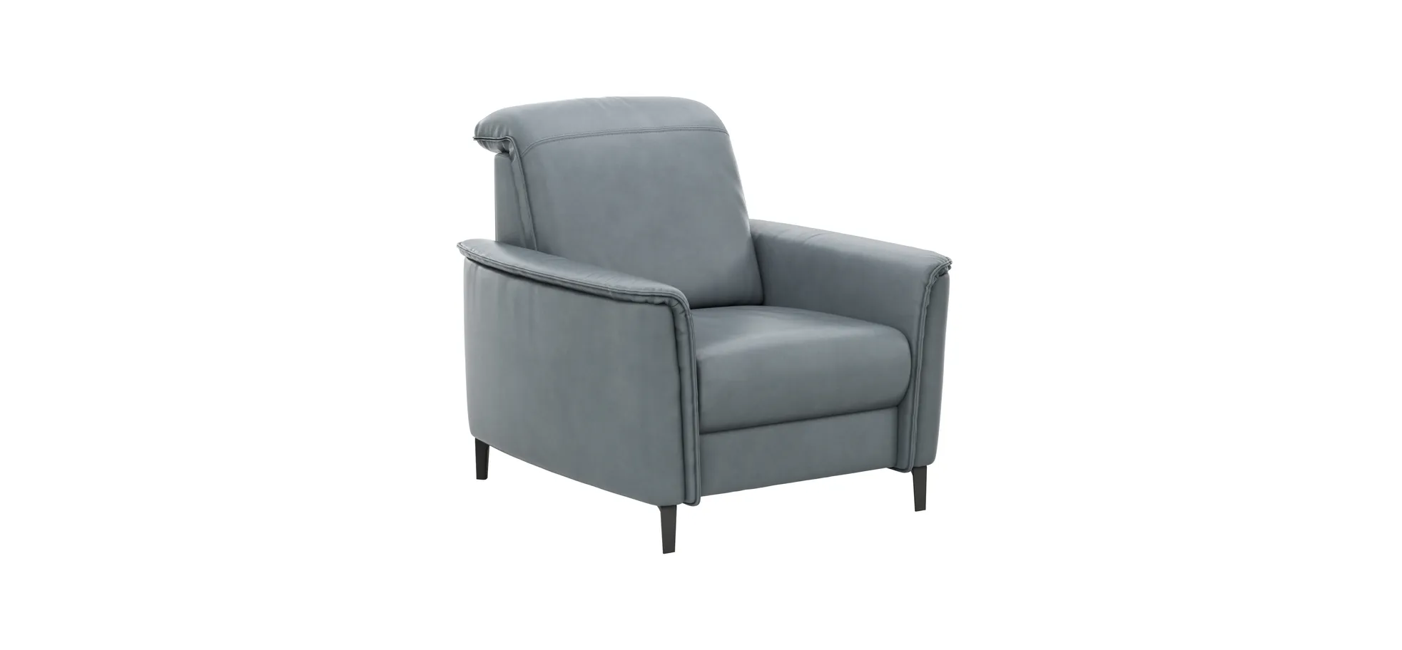 Sessel Bolivien - Kopfteil verstellbar, Leder, Steel