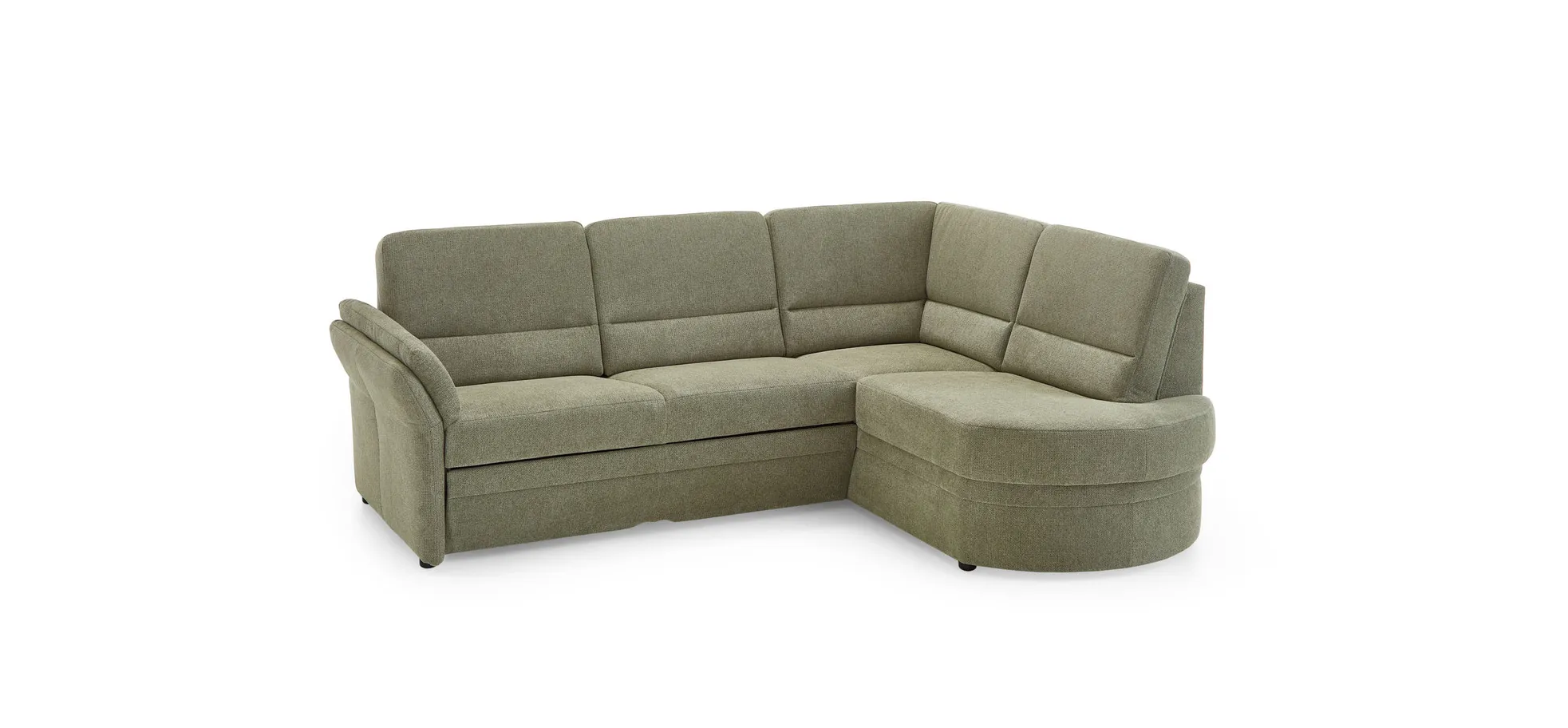 Ecksofa - Ecke links mit  2-Sitzer, Aufklappbar, Stoff, Grün