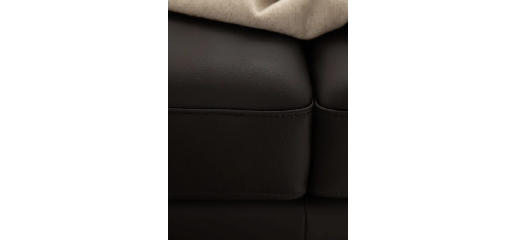 Ecksofa Enna - 3-Sitzer mit Ecke rechts, Leder Mocca