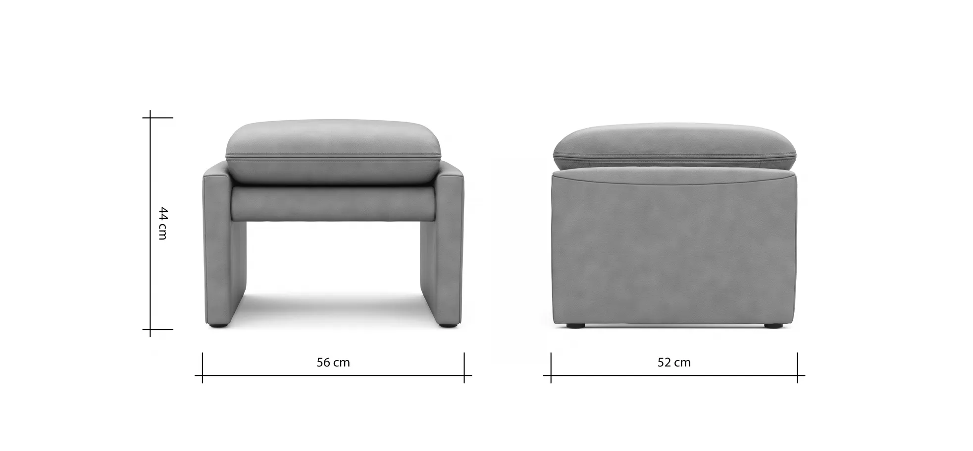 Hocker Tenero - inkl. Sitzhöhe verstellbar, Stoff, Grau