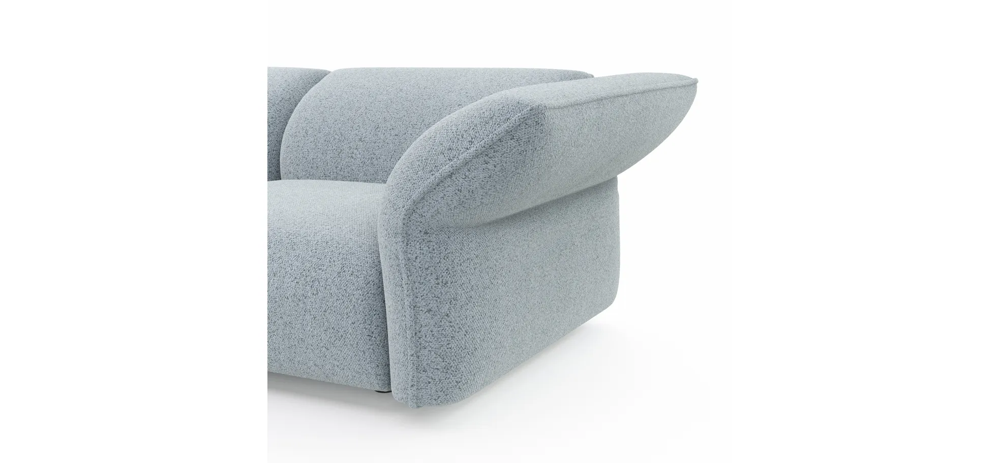 Ecksofa Motone - Ecke links mit 2,5-Sitzer, Stoff, Hellblau