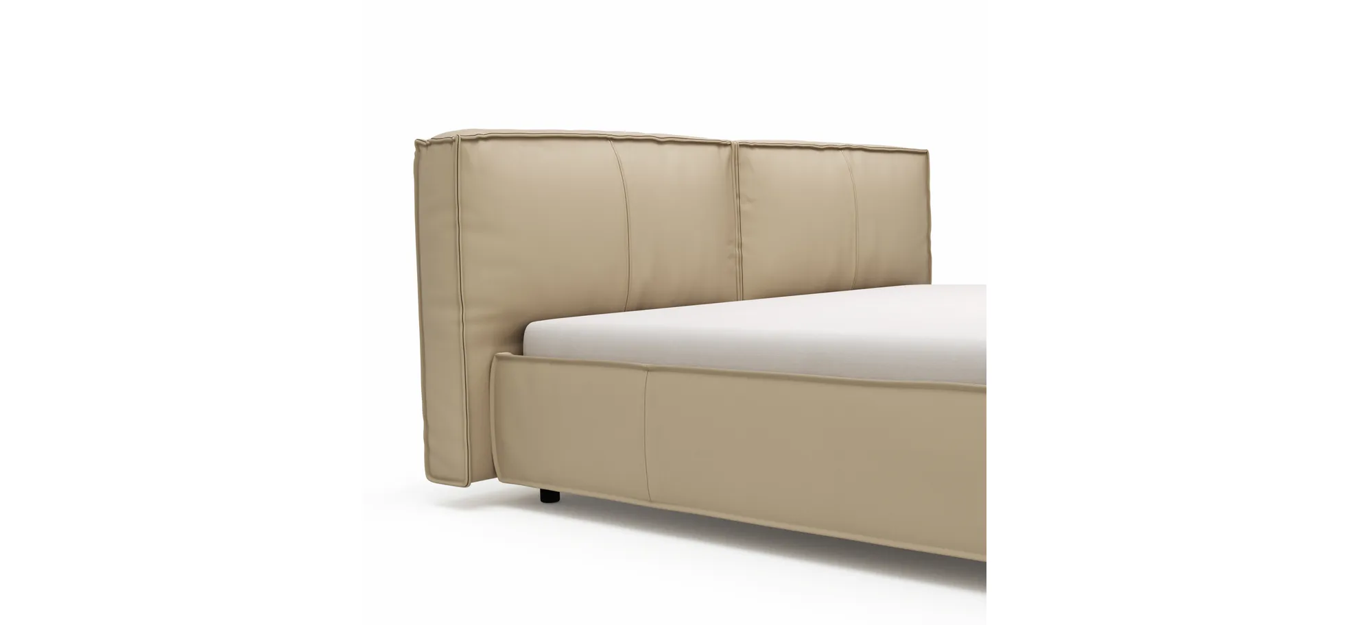 Bett Alvito - Liegefläche ca. 180x200 cm, Leder, Cappuccino