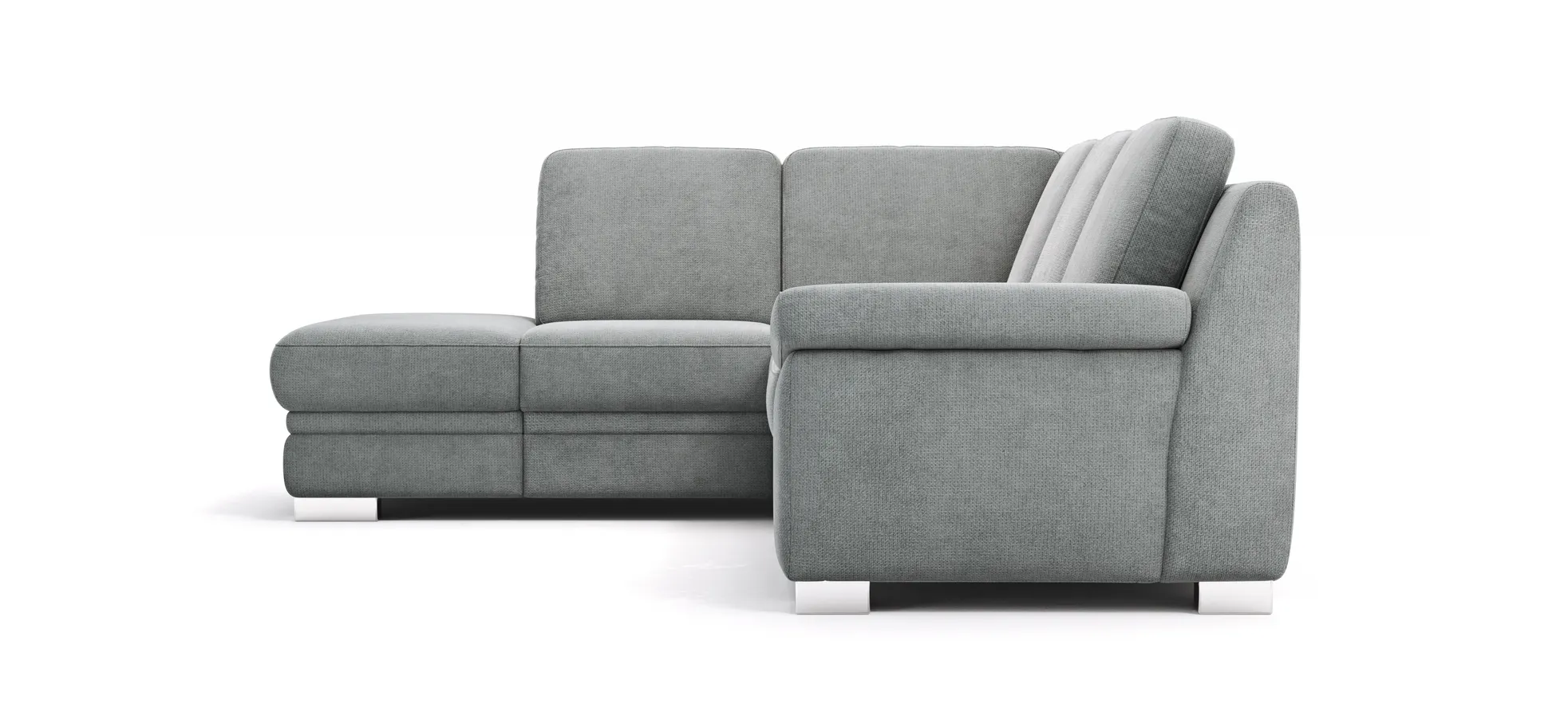 Ecksofa Tavira - Ecke links und 2,5-Sitzer rechts, Stoff, Grau