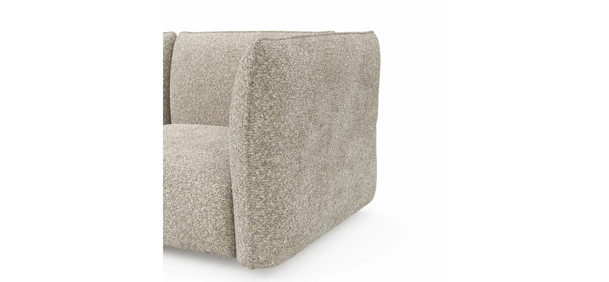 Trapezsofa Motone - Ecke links mit 2-Sitzer, Stoff, Beige