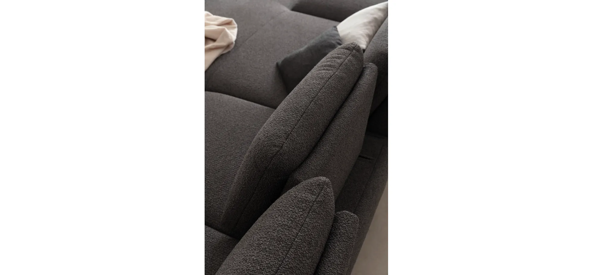 Ecksofa Collina - Longchair links, 2,5-Sitzer, Stoff, Dunkelgrau