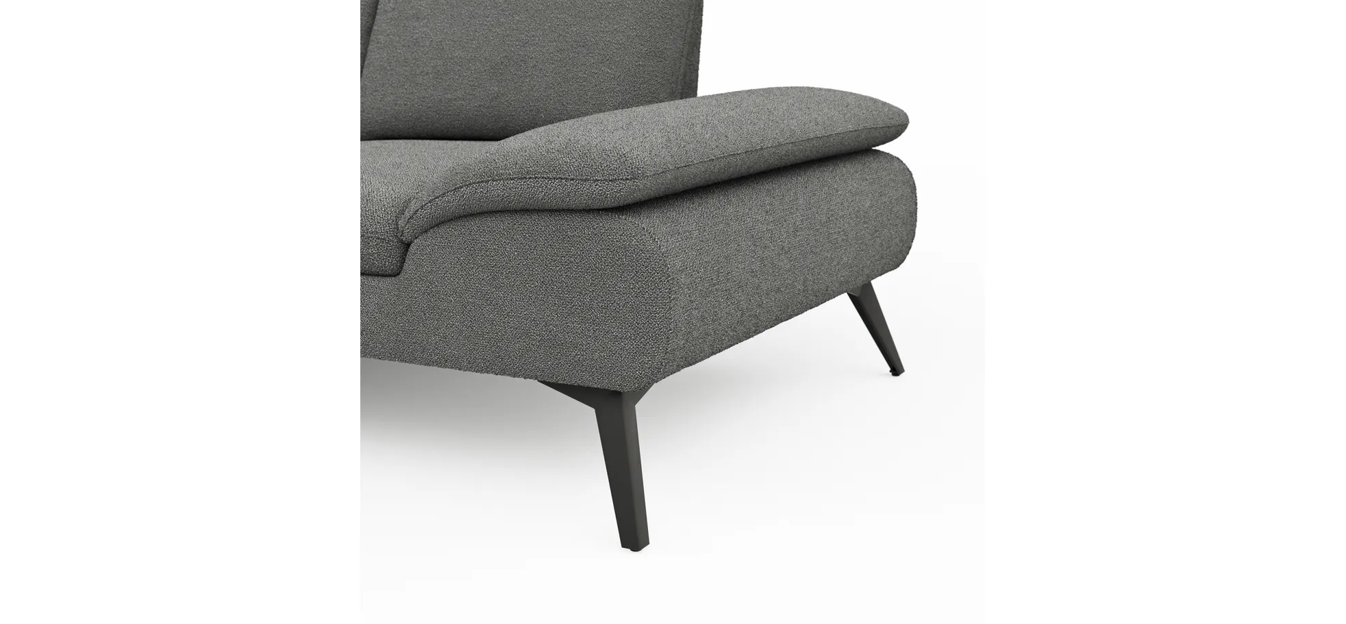 Ecksofa Collina - Longchair links, 2,5-Sitzer, Stoff, Dunkelgrau