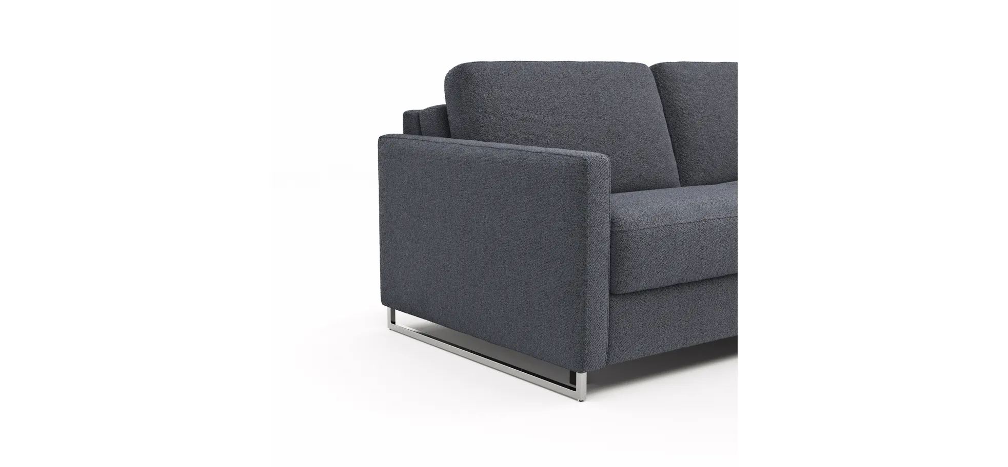 Sofa Nuoro - 2,5-Sitzer inkl. Schlaffunktion, Armlehne mit Kufe, Stoff, Eisblau