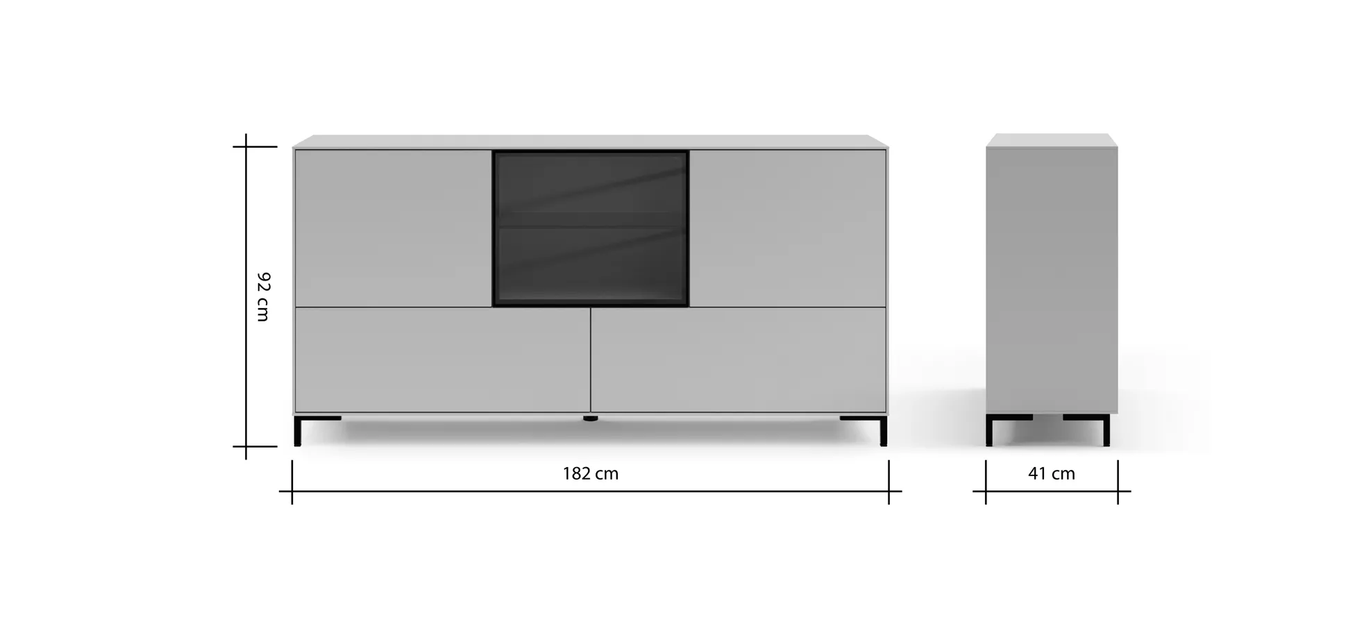 Sideboard Medio - Lack, Weiß